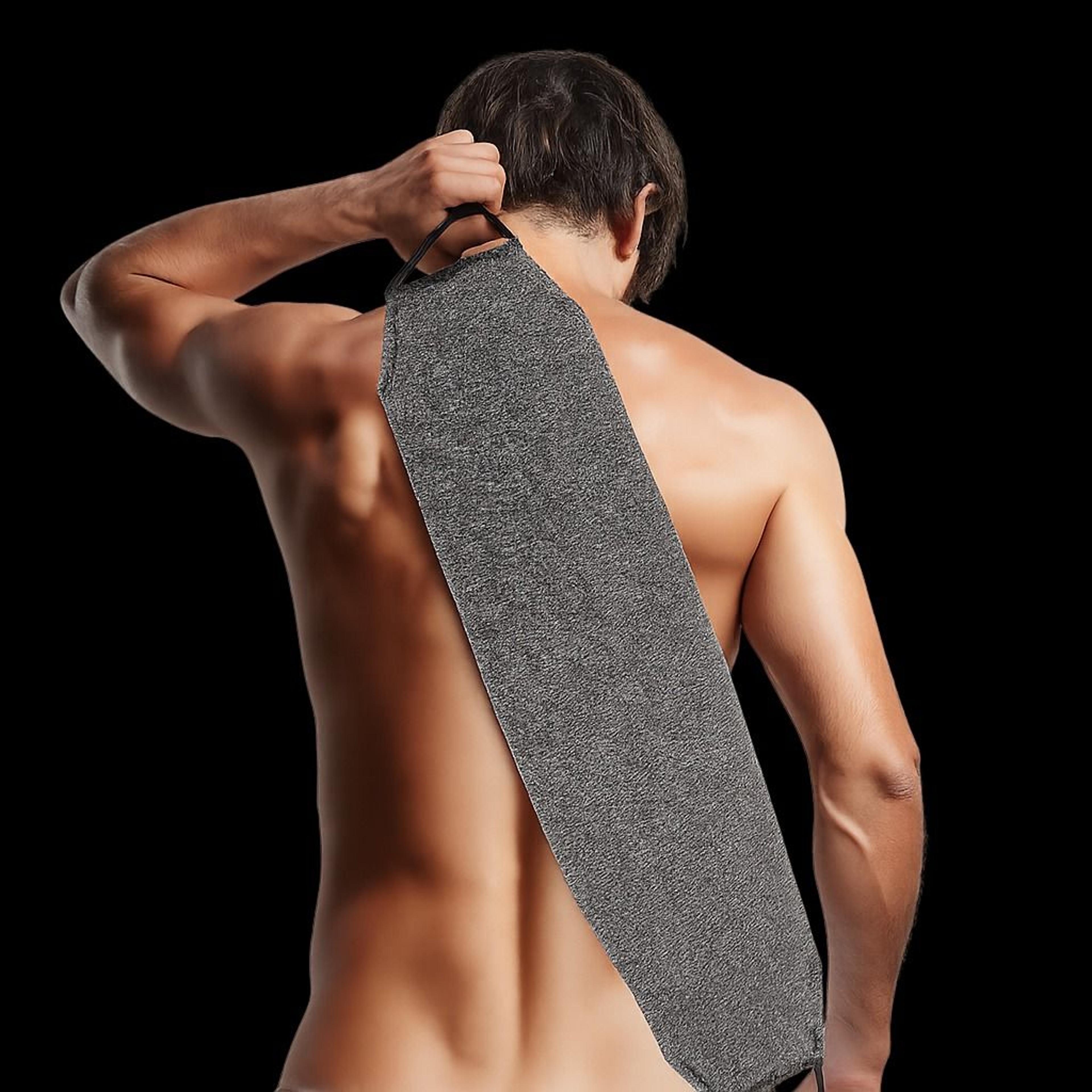 exfoliating back scrubber towel soft, stretchable body wash cloth for shower & spa stimulate circulation and smooth