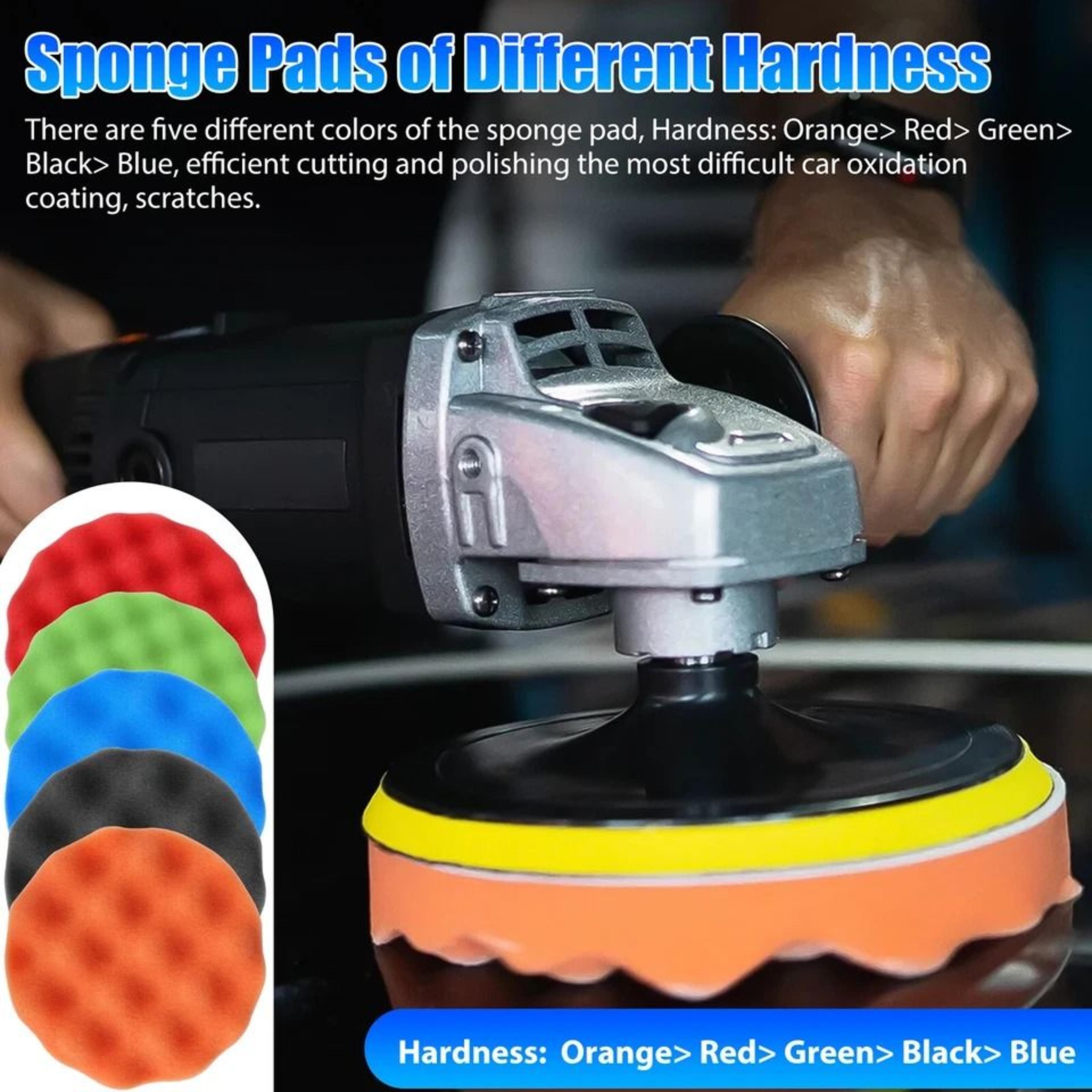 Car Buffing Pads Kit For Drill Polishing Sponge Foam Pads For Waxing And Detailing 3