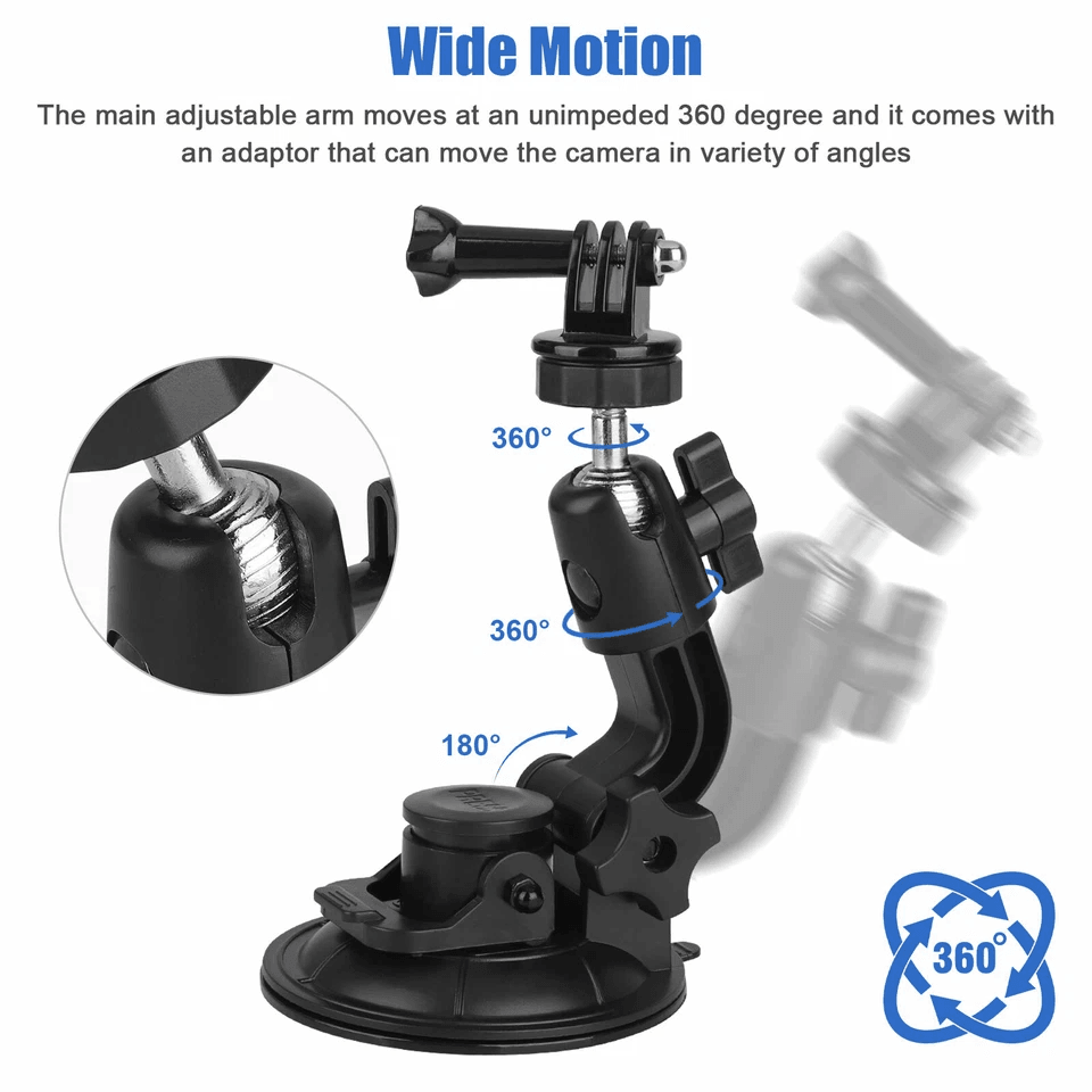 Suction Cup Car Mount For DSLR Nikon  DJI OSMO Cameras 6