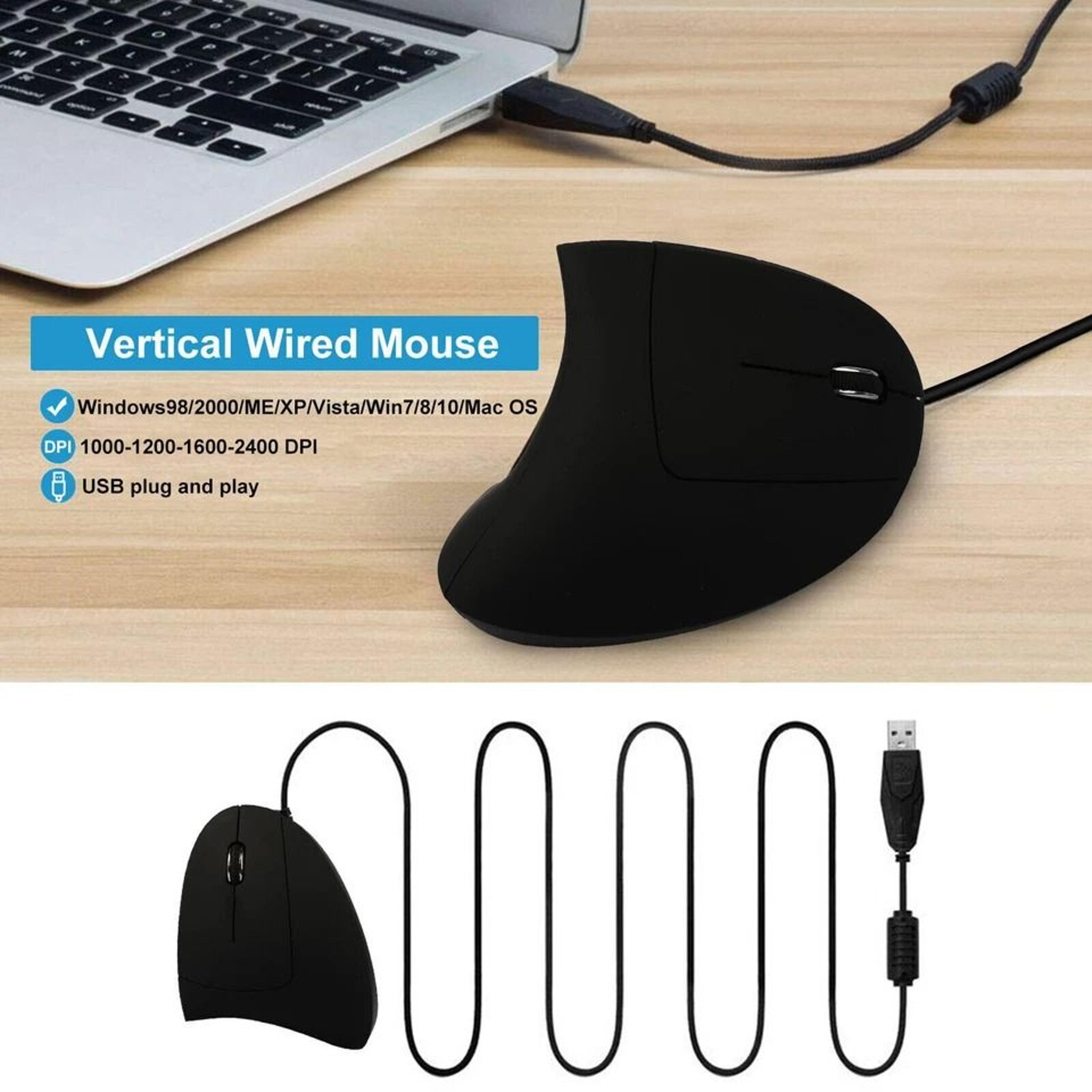 Ergonomic Vertical USB Wired Mouse With DPI  LED Lighting For PCLaptop 3