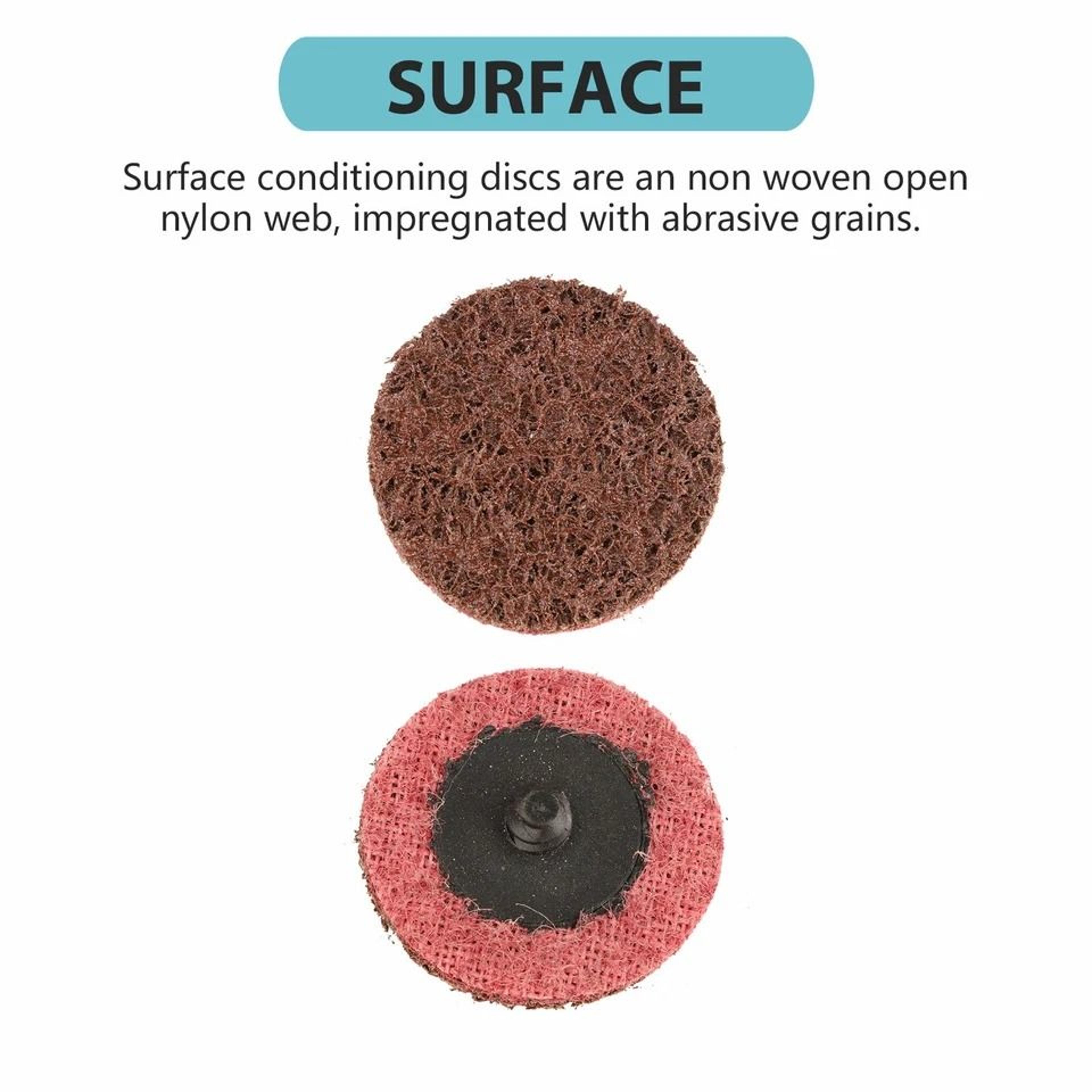 Roll Lock Surface Conditioning Sanding Discs For Die Grinder Medium Grit Pads For Polishing  Finish 2