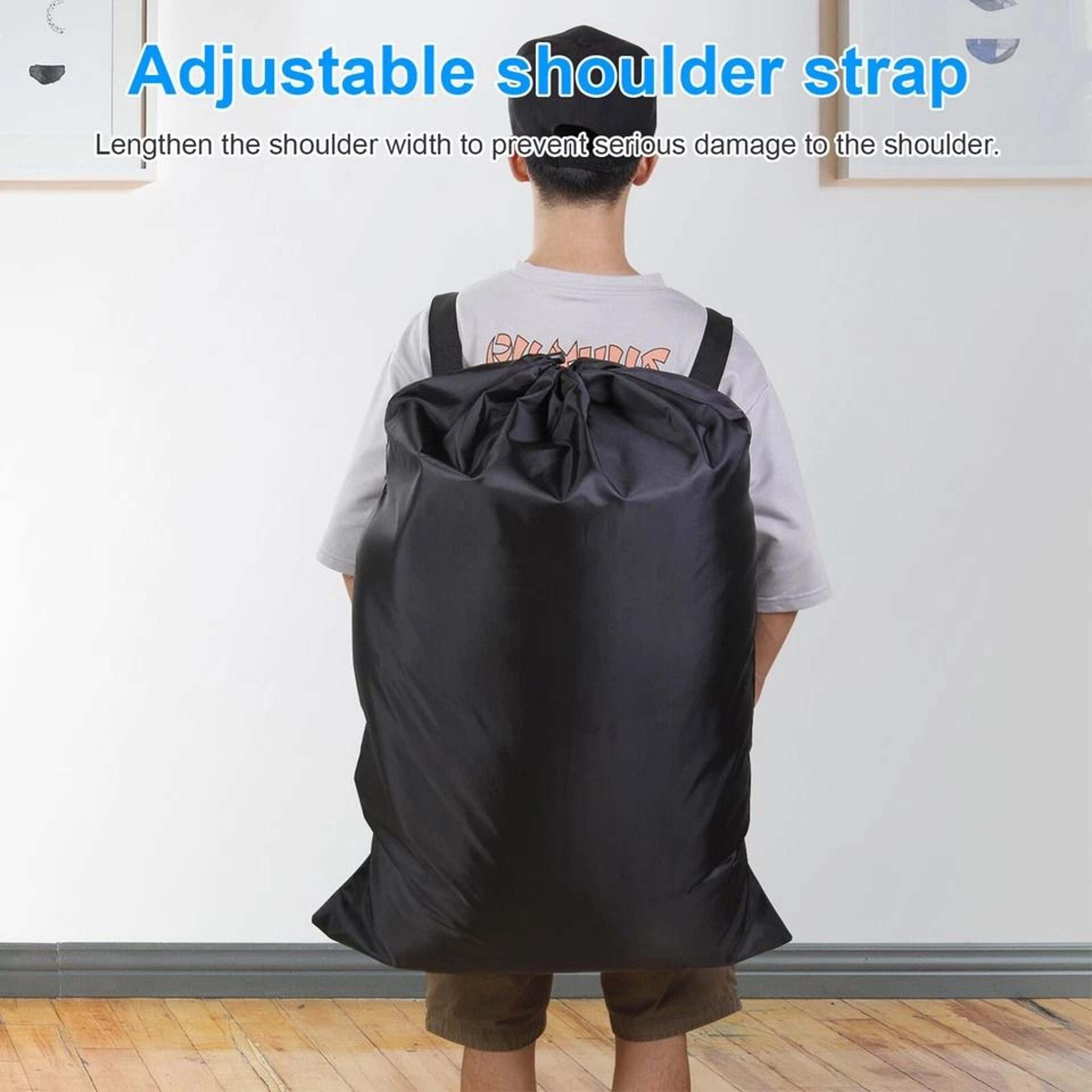 Durable Laundry Backpack With Heavy Duty Drawstring  Adjustable Shoulder Strap Large Capacity Stora 1