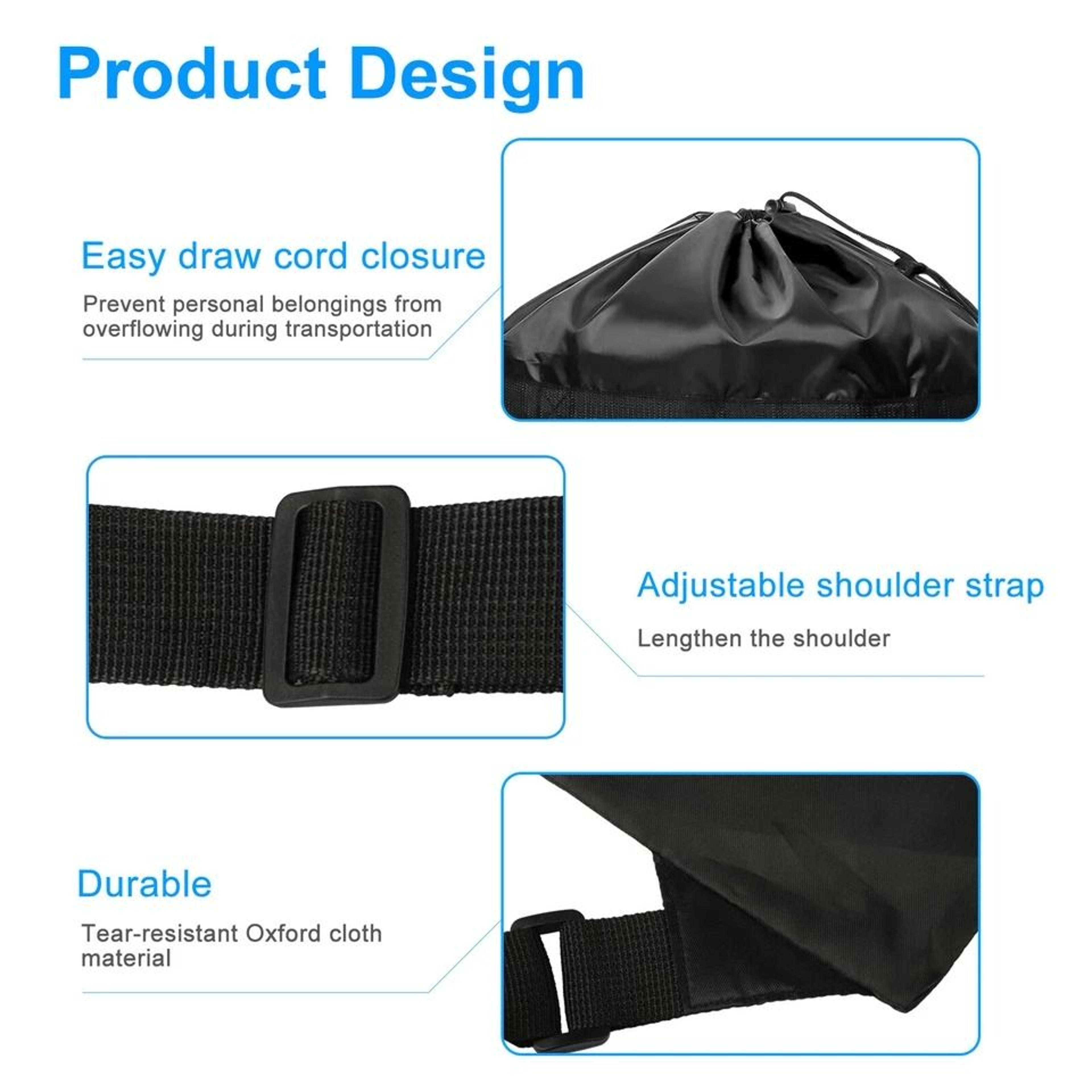 Durable Laundry Backpack With Heavy Duty Drawstring  Adjustable Shoulder Strap Large Capacity Stora 5