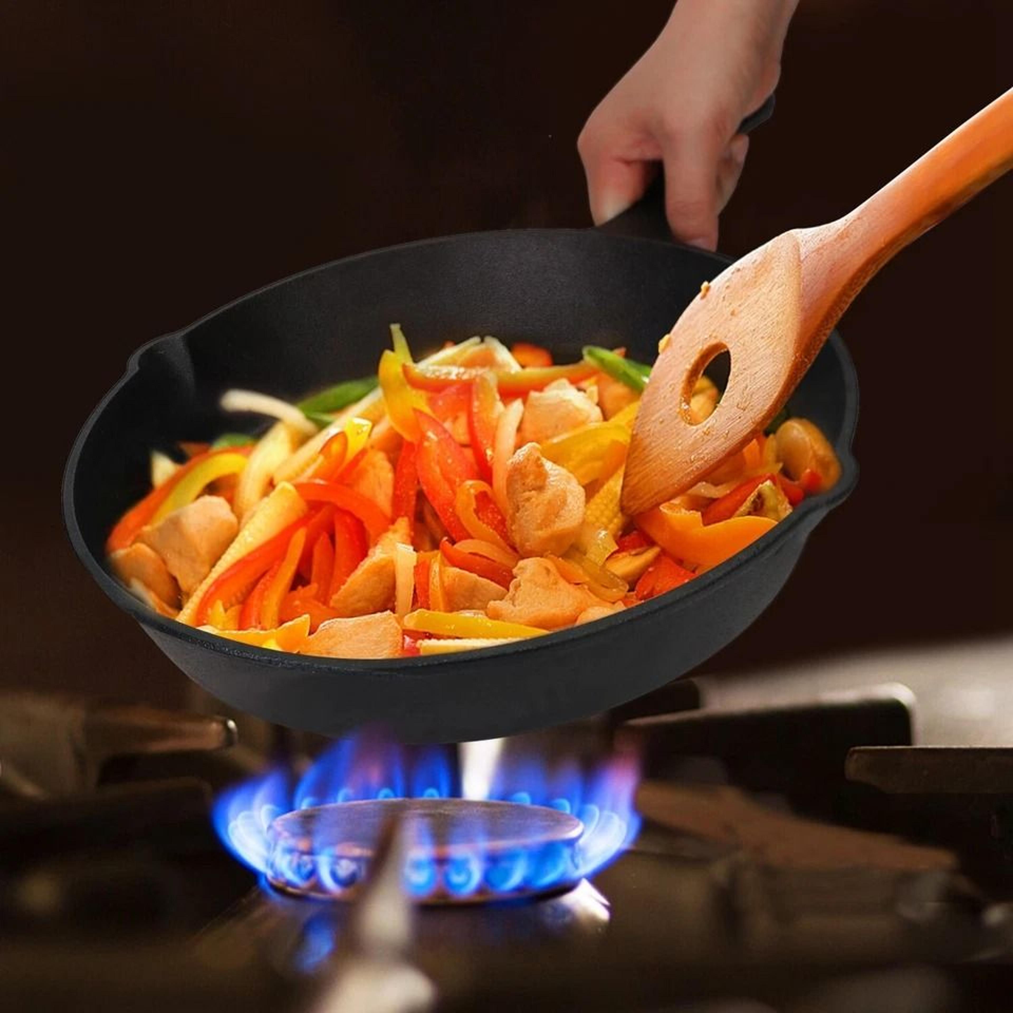 cast iron skillet set pre-seasoned non-stick frying pans
