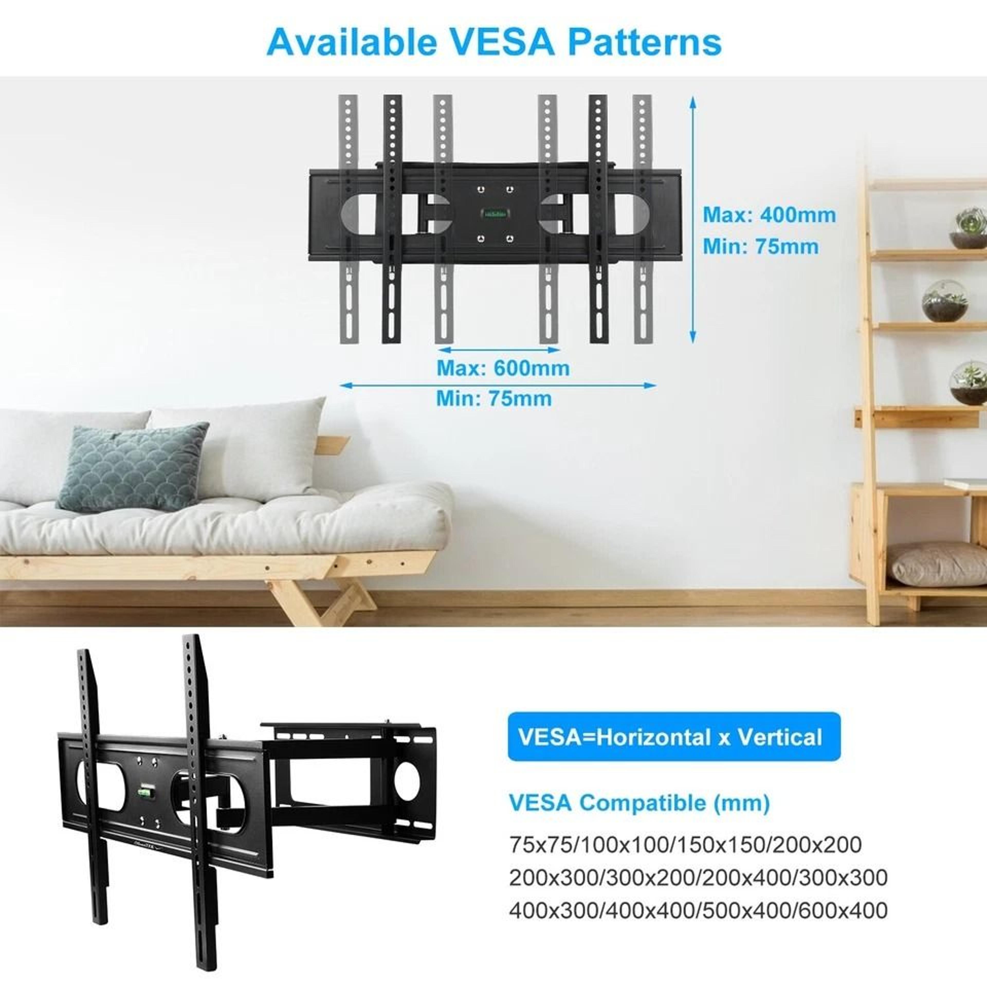 Full Motion TV Wall Mount For Screens Adjustable Tilt  Swivel Bracket 2