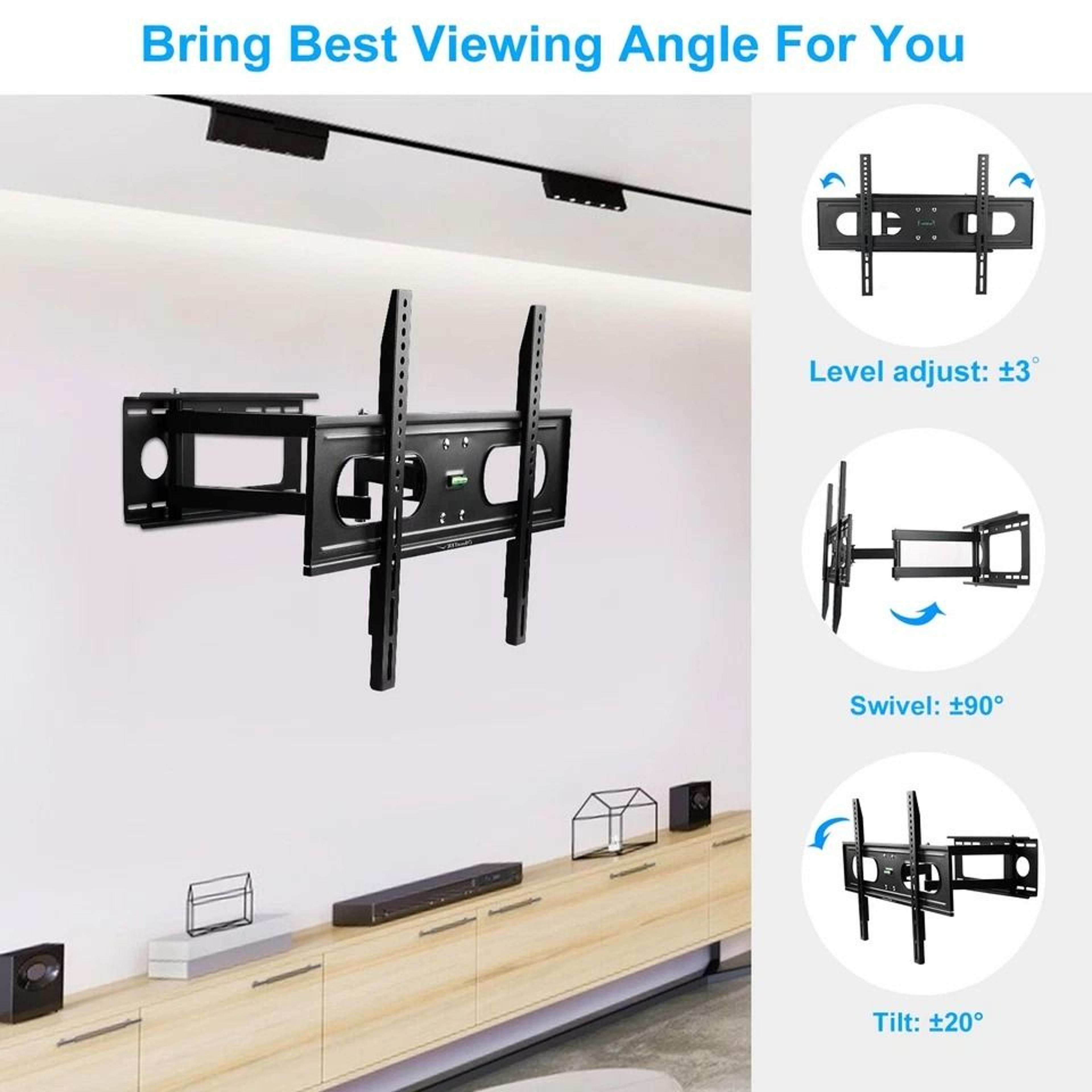 Full Motion TV Wall Mount For Screens Adjustable Tilt  Swivel Bracket 4