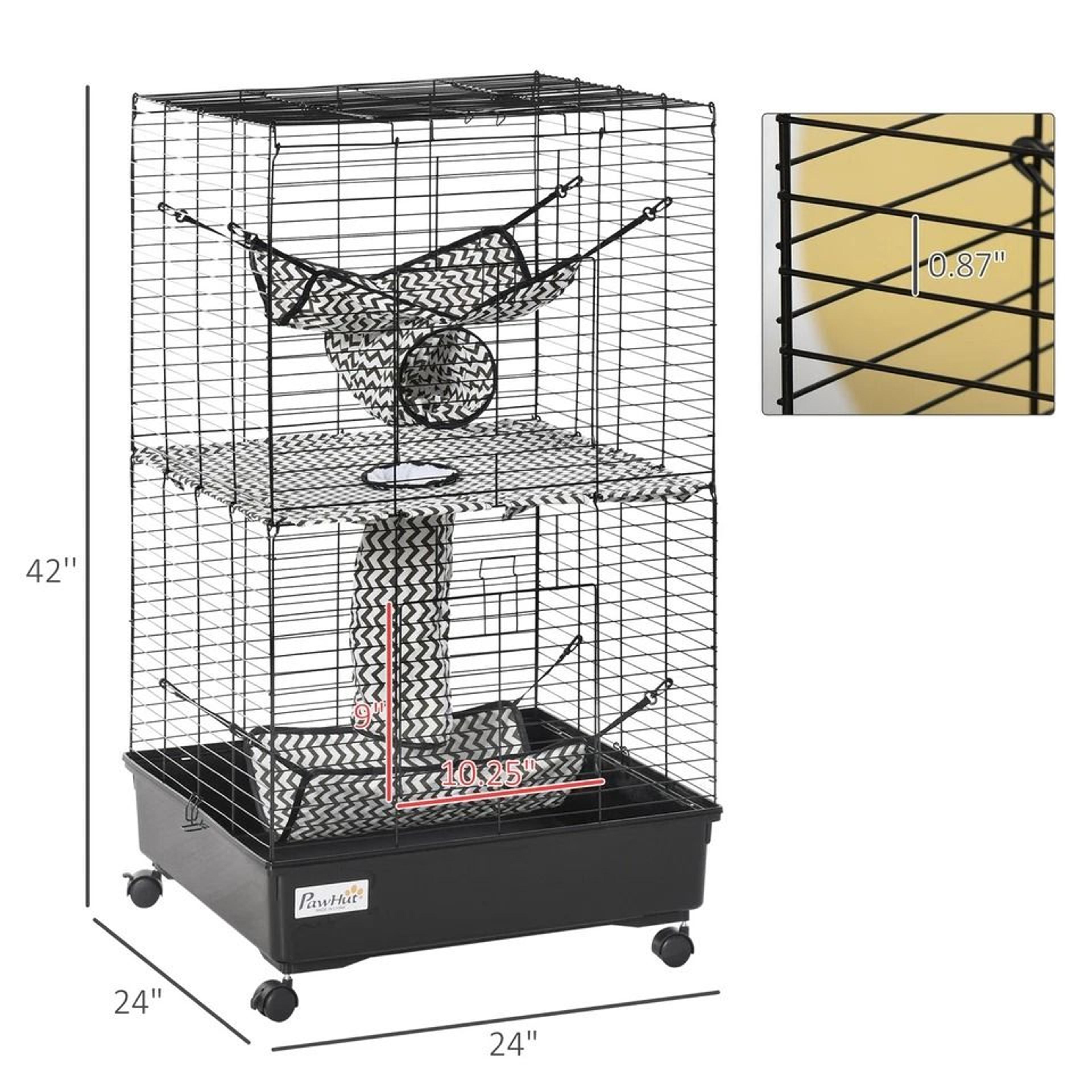 Small Animal Habitat Playhouse For Ferrets With Wheels Hammocks And Tunnels 1