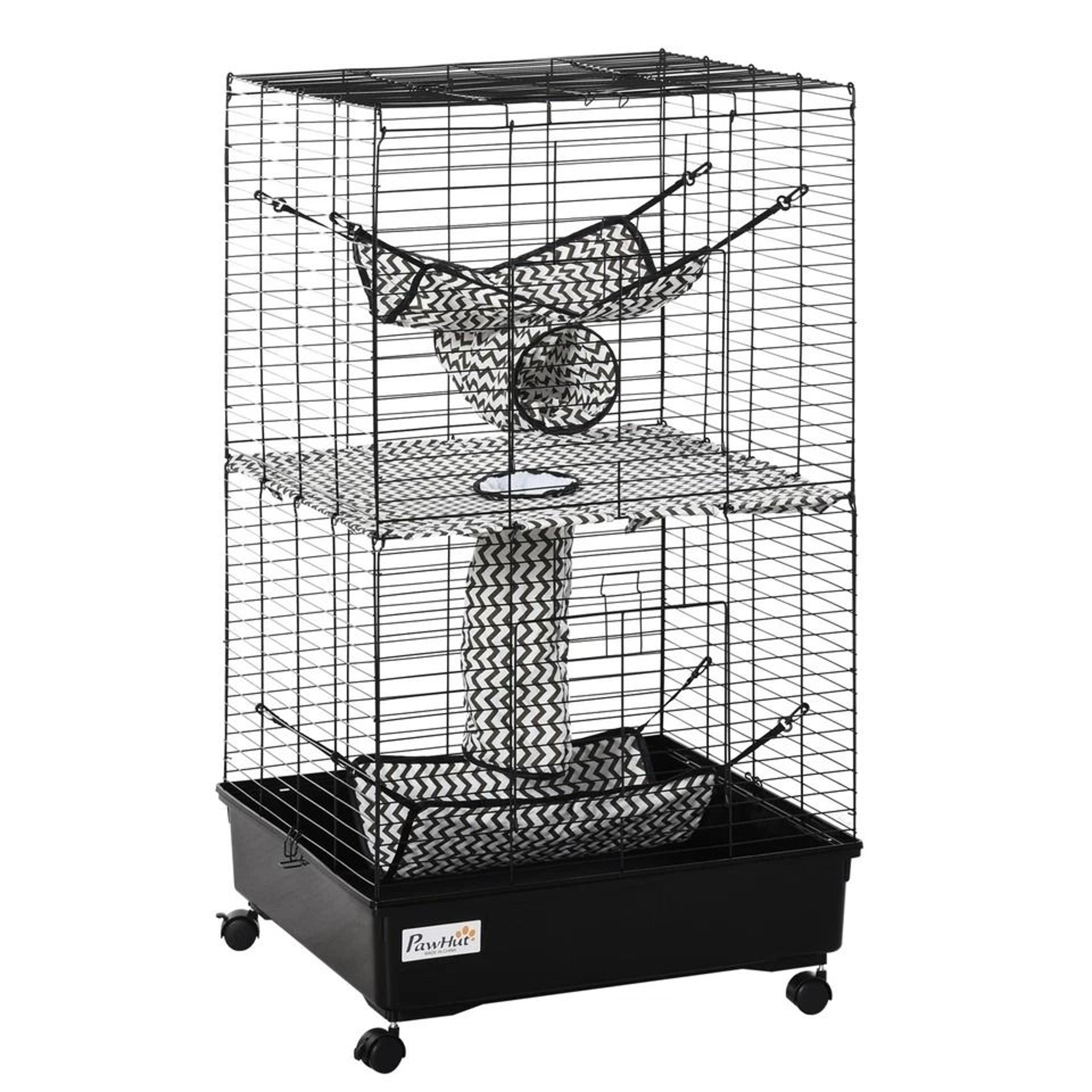 Small Animal Habitat Playhouse For Ferrets With Wheels Hammocks And Tunnels 2
