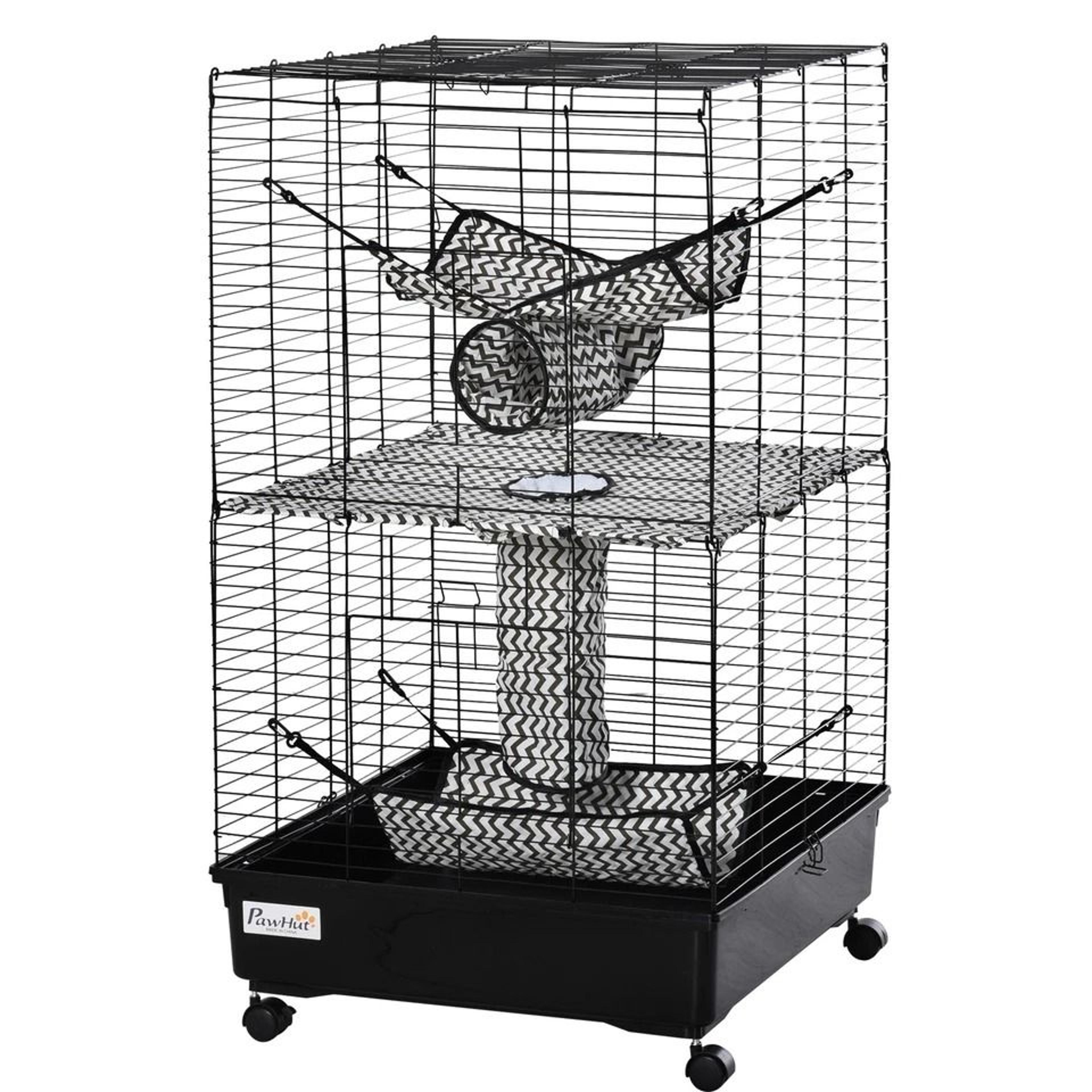 Small Animal Habitat Playhouse For Ferrets With Wheels Hammocks And Tunnels 3