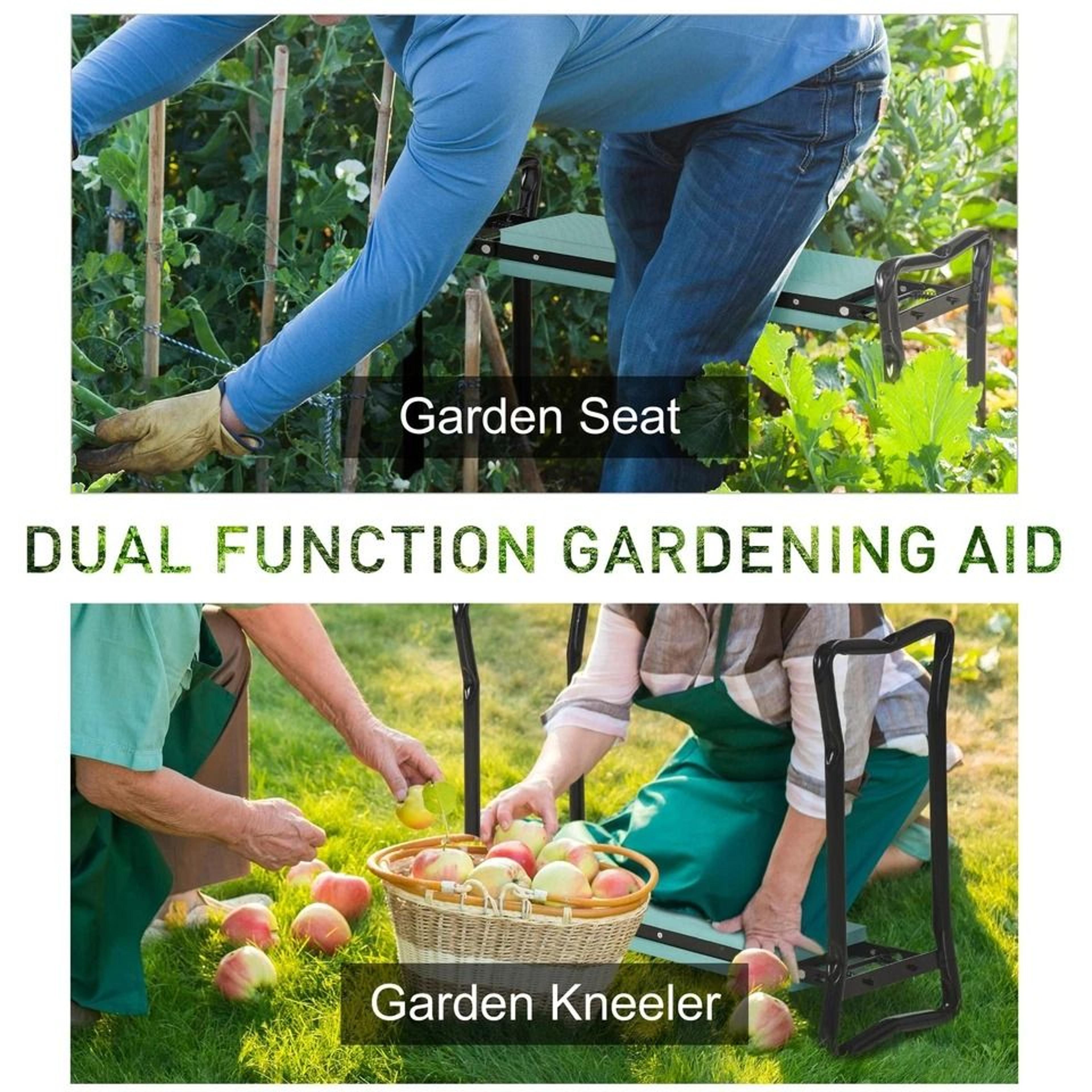 Folding Garden Kneeler  Seat Comfortable Kneeling Pad With Cushion Ergonomic Design For Gardening A 2