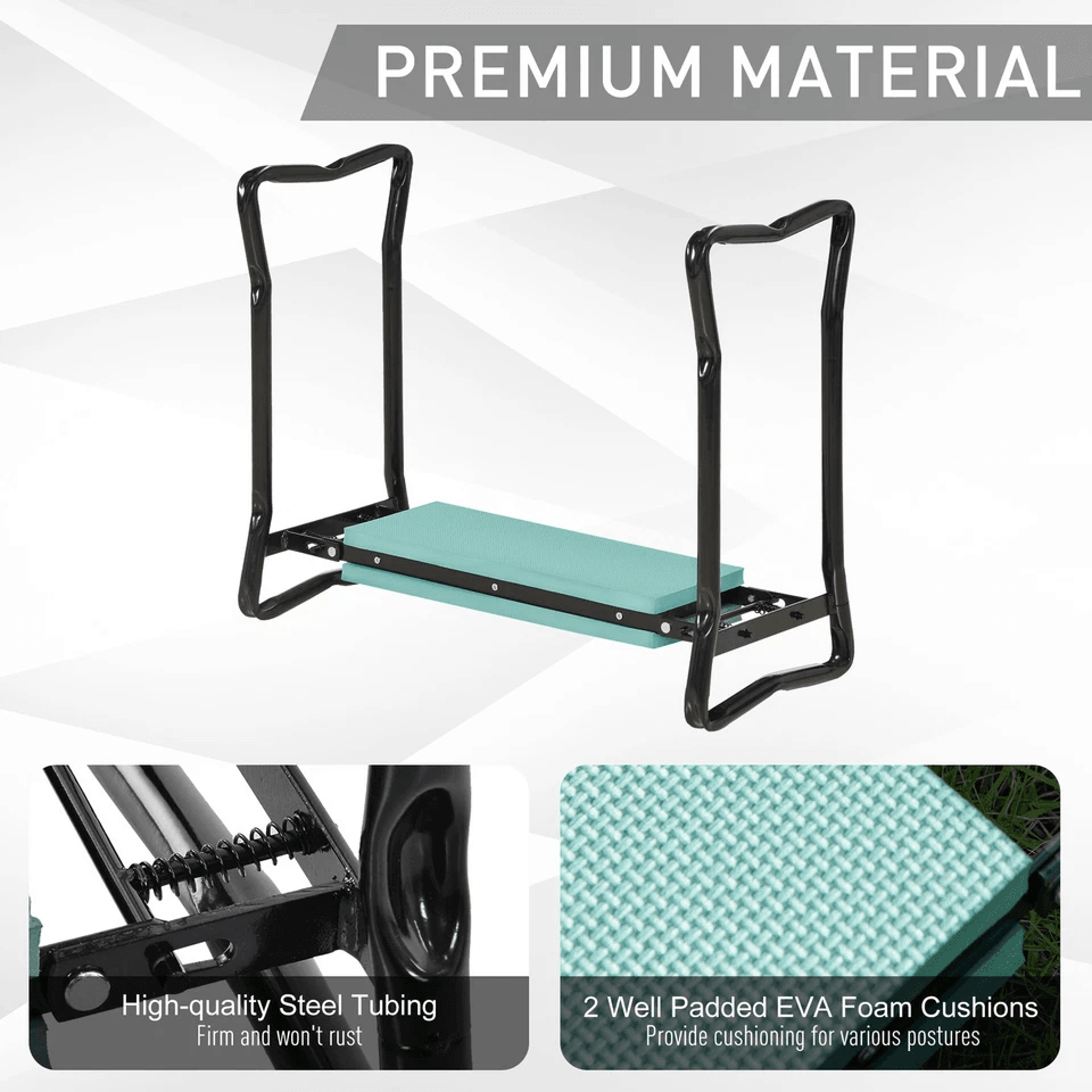 Folding Garden Kneeler  Seat Comfortable Kneeling Pad With Cushion Ergonomic Design For Gardening A 9