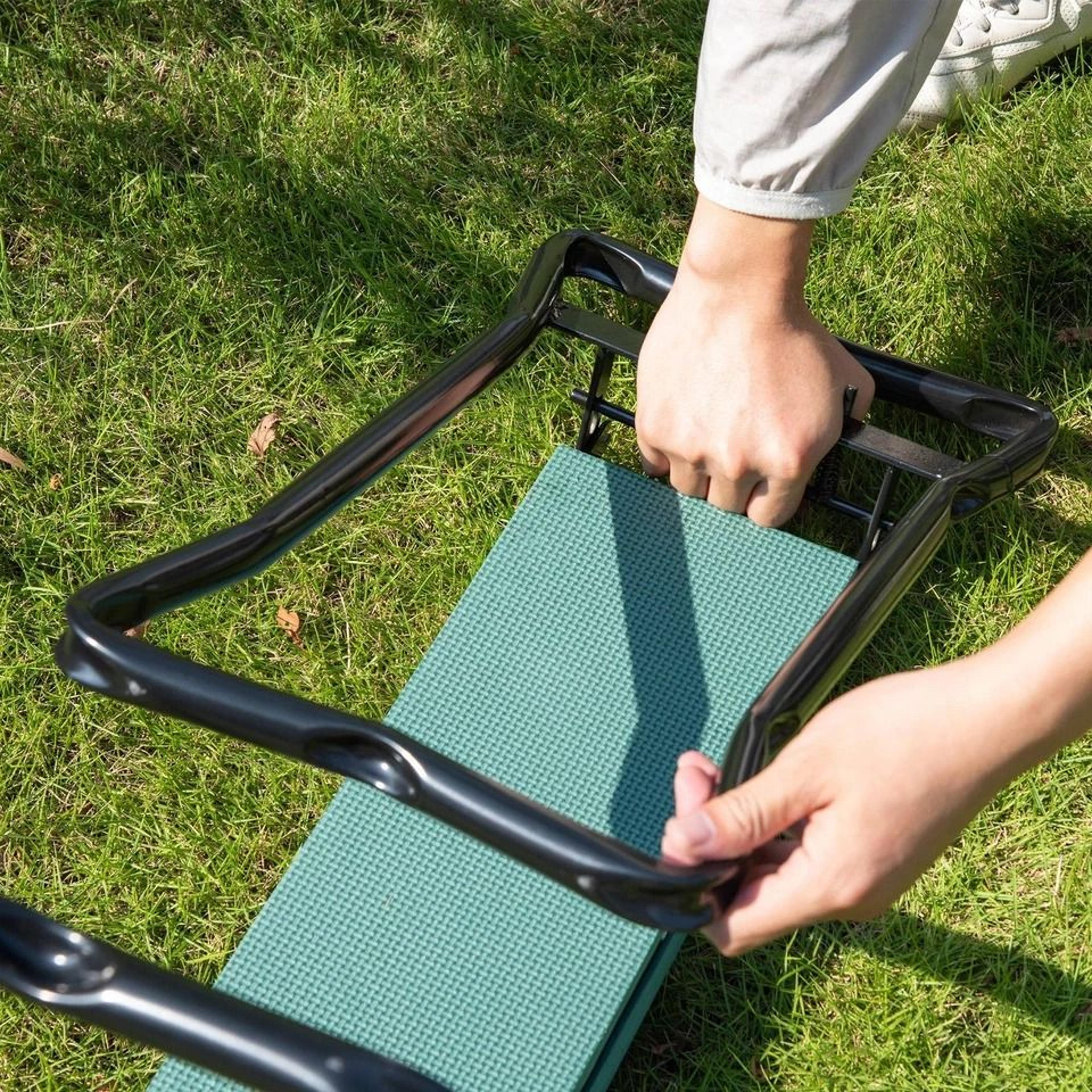 Folding Garden Kneeler  Seat Comfortable Kneeling Pad With Cushion Ergonomic Design For Gardening A 7
