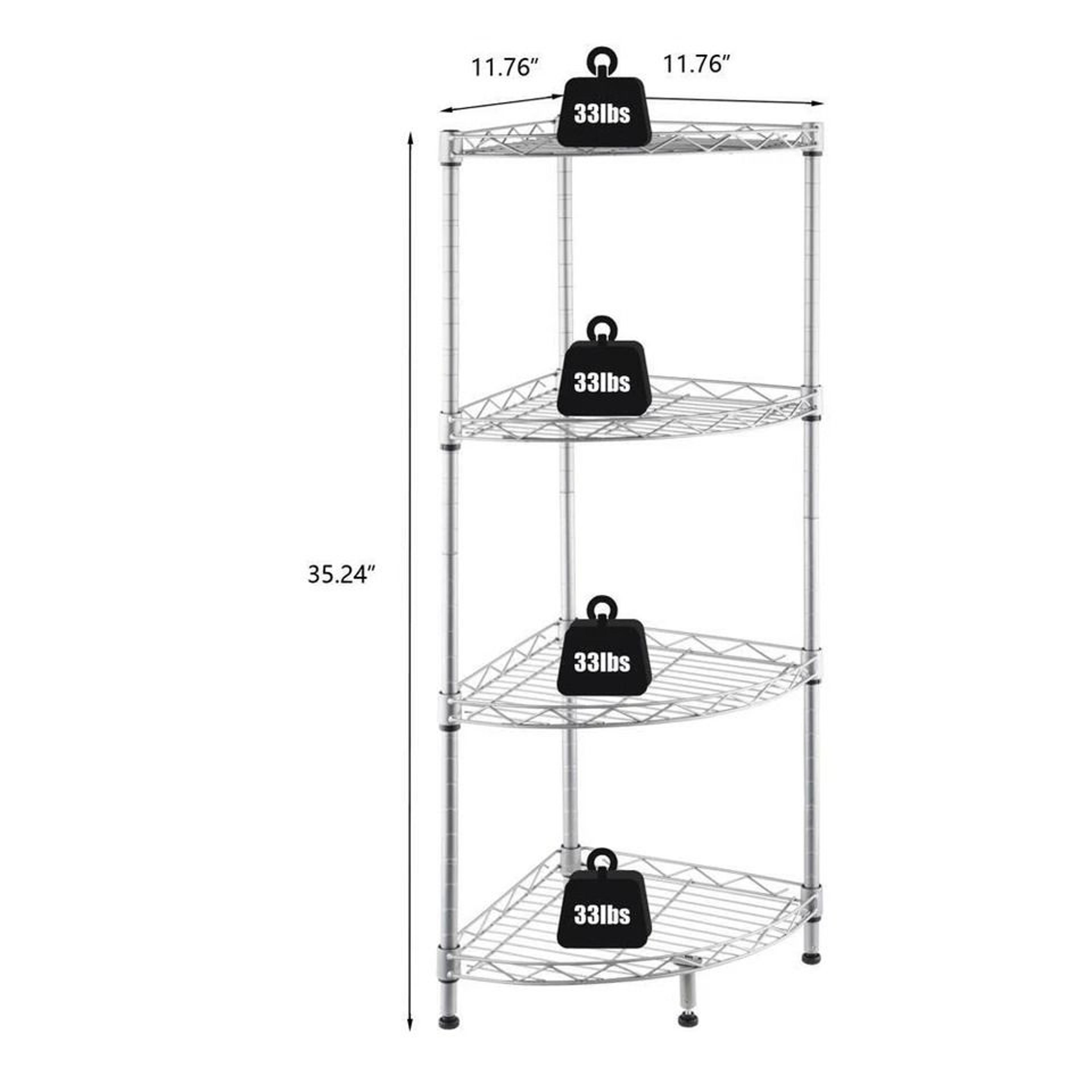 Corner Storage Rack Adjustable Wire Shelf For Kitchen Bathroom  Garage 3