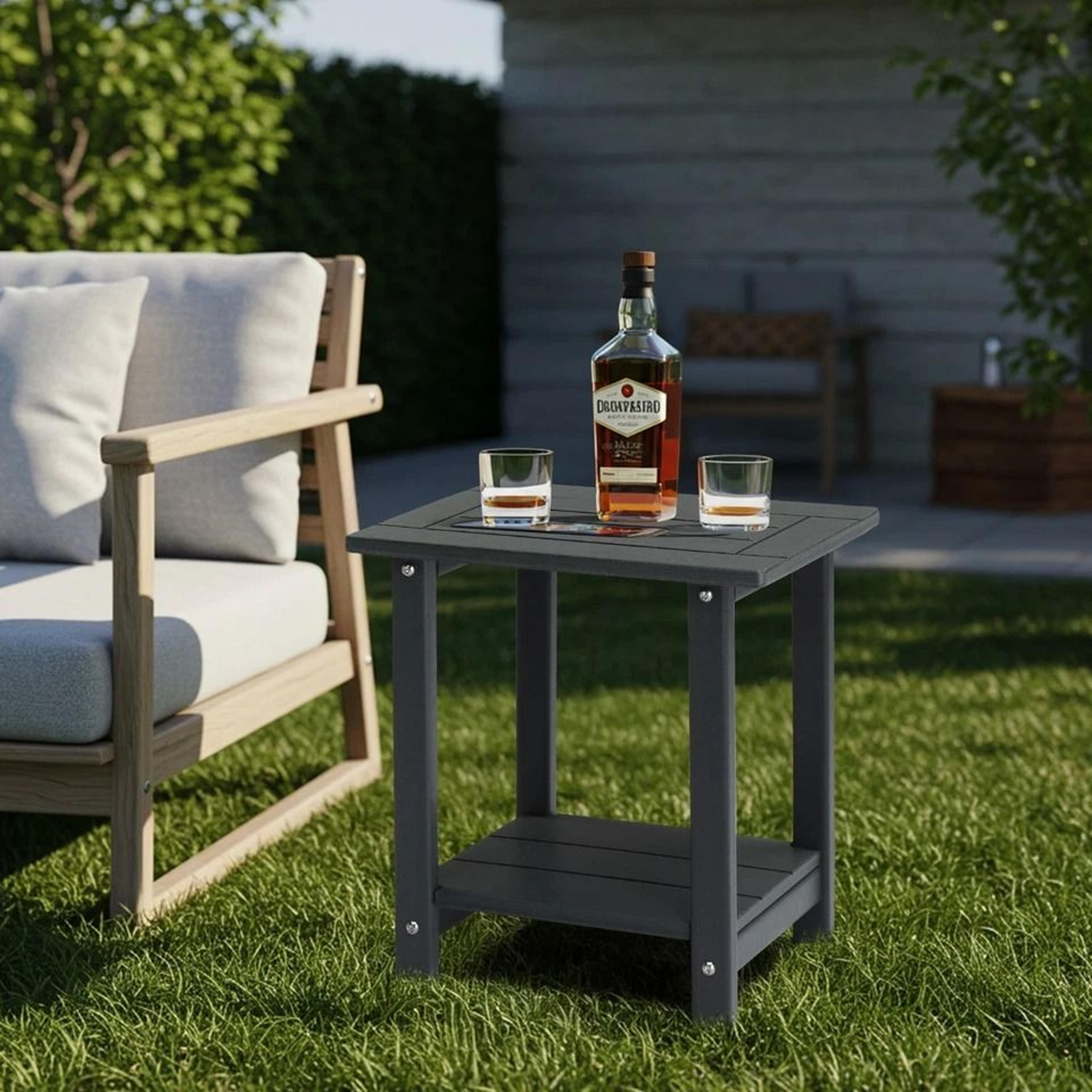 WeatherResistant HDPE Side Table For Outdoor  Indoor Use Stylish  Durable 5