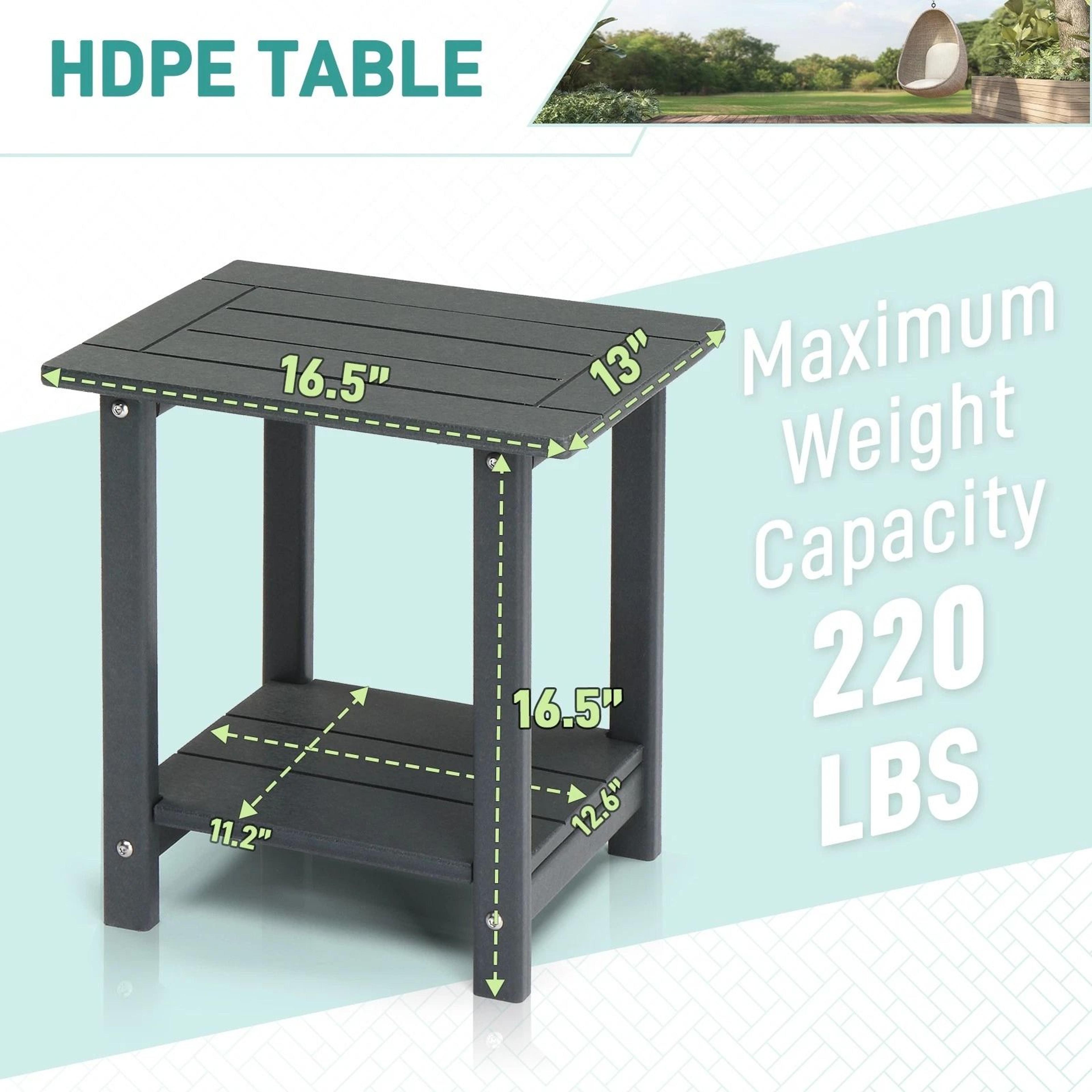 WeatherResistant HDPE Side Table For Outdoor  Indoor Use Stylish  Durable 8