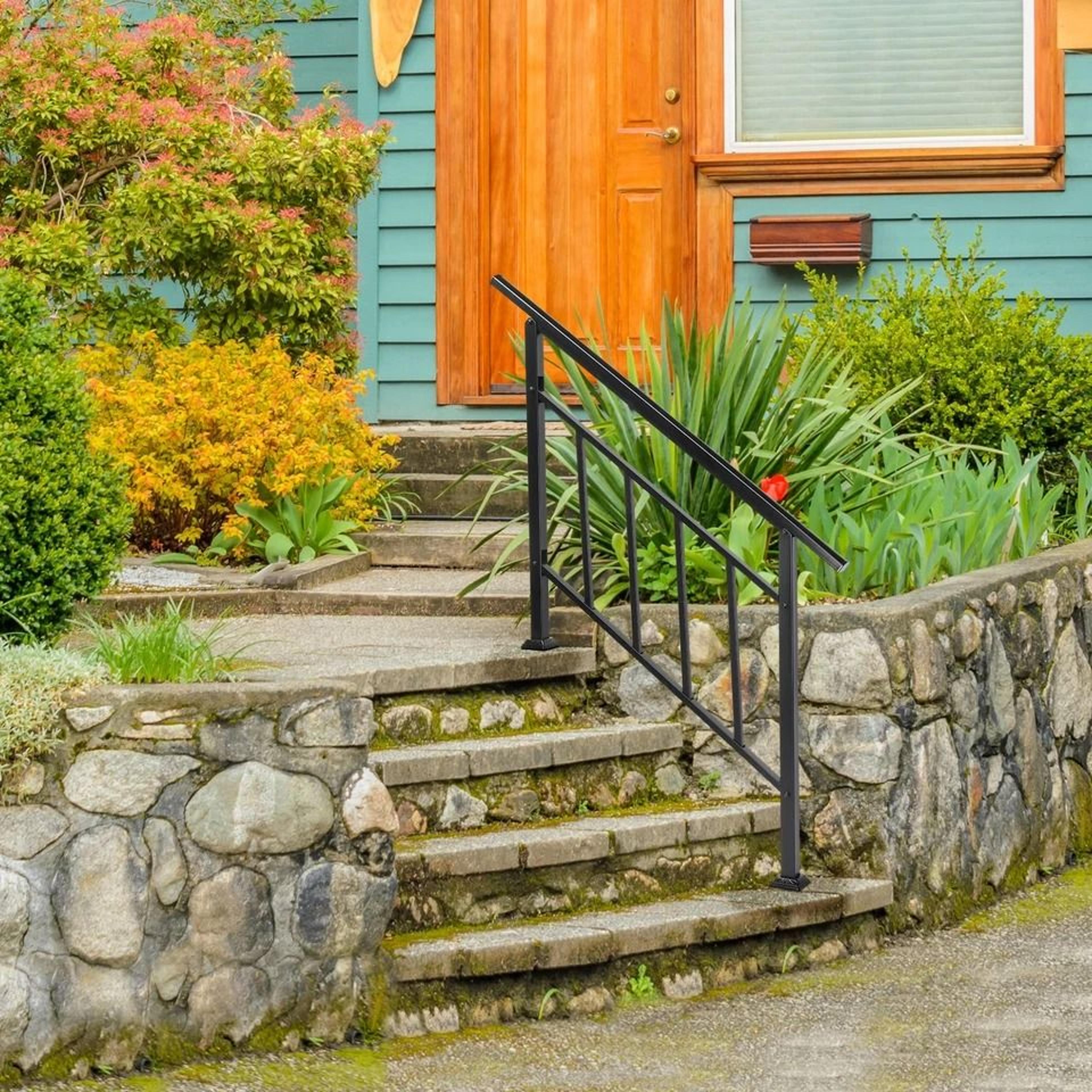 adjustable outdoor iron handrails for steps durable and weather-resistant stair railing