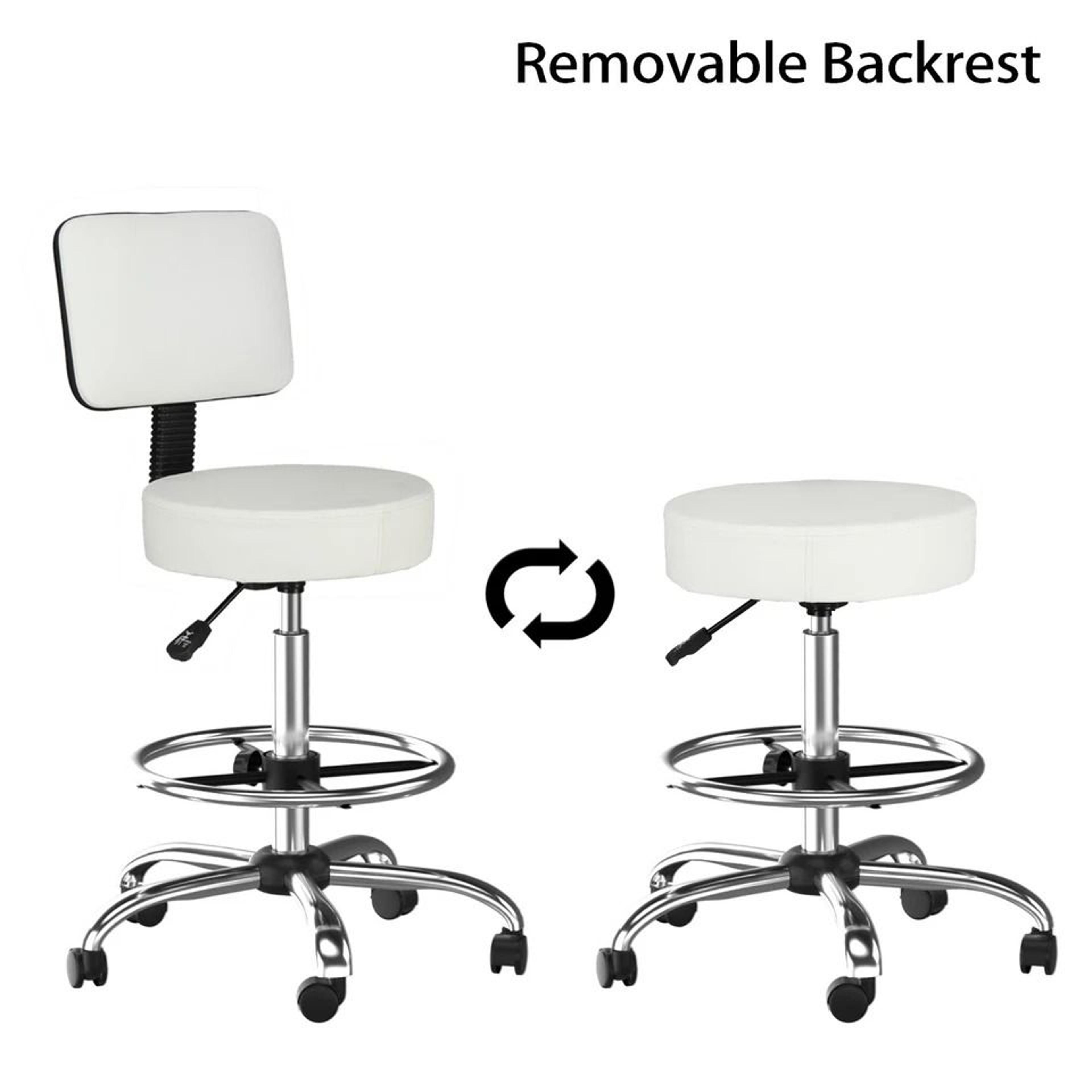 Adjustable Hydraulic Garage Stool With Swivel Rolling Salon  Tattoo Chair 6