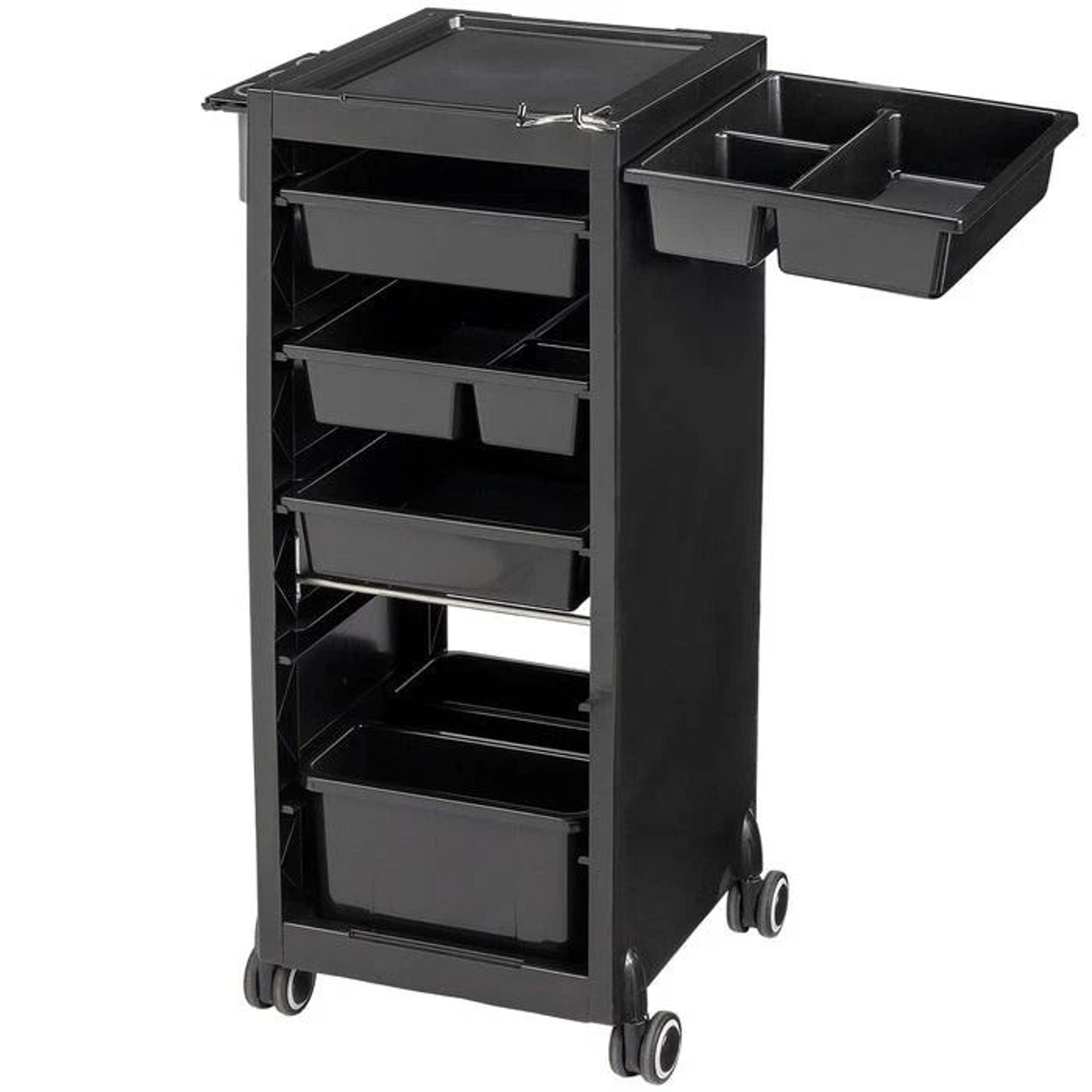 rolling salon trolley storage cart with drawers for beauty salon, spa, tattoo, and barber