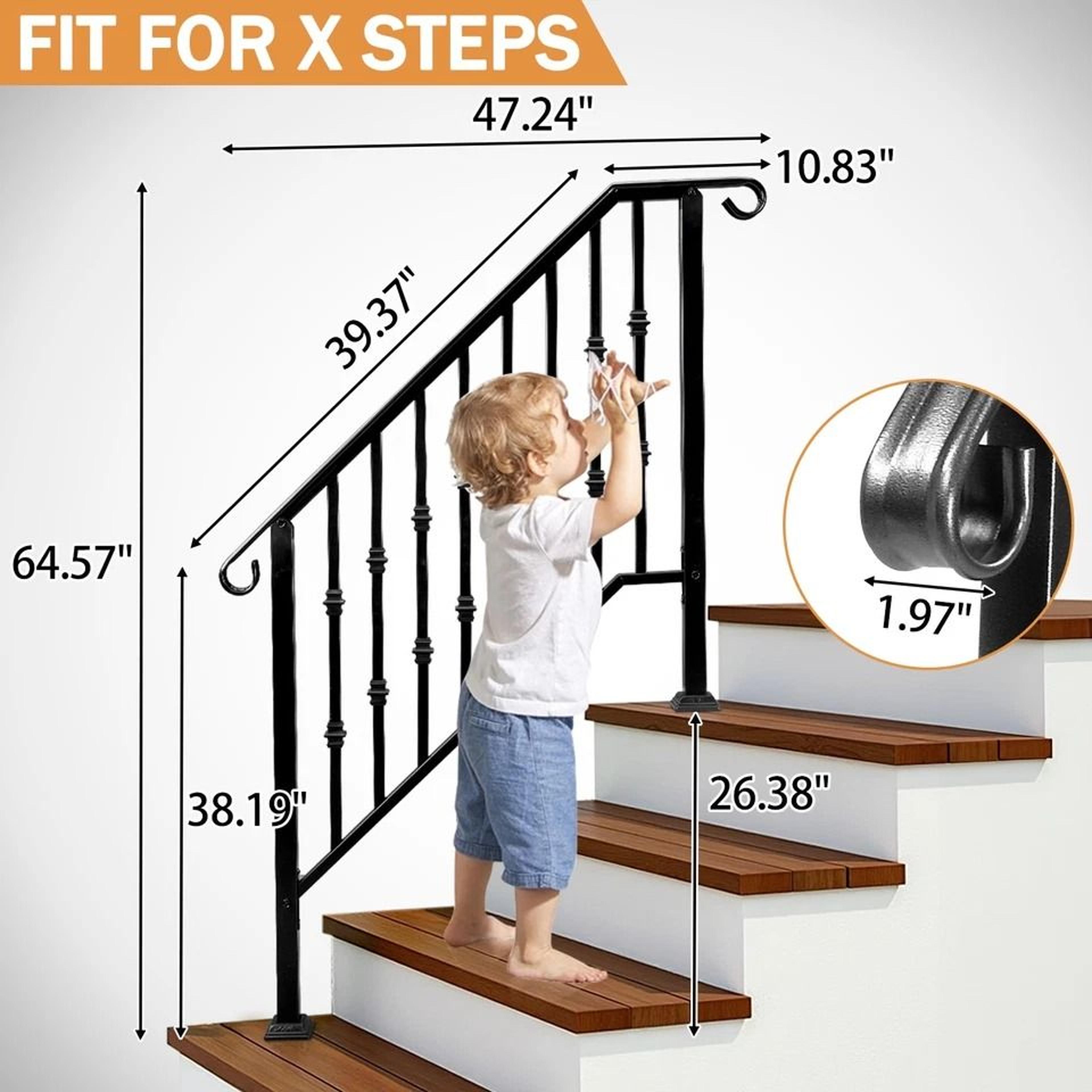Iron Handrail For Durable Outdoor Stair Railing For Garden  Safety 3