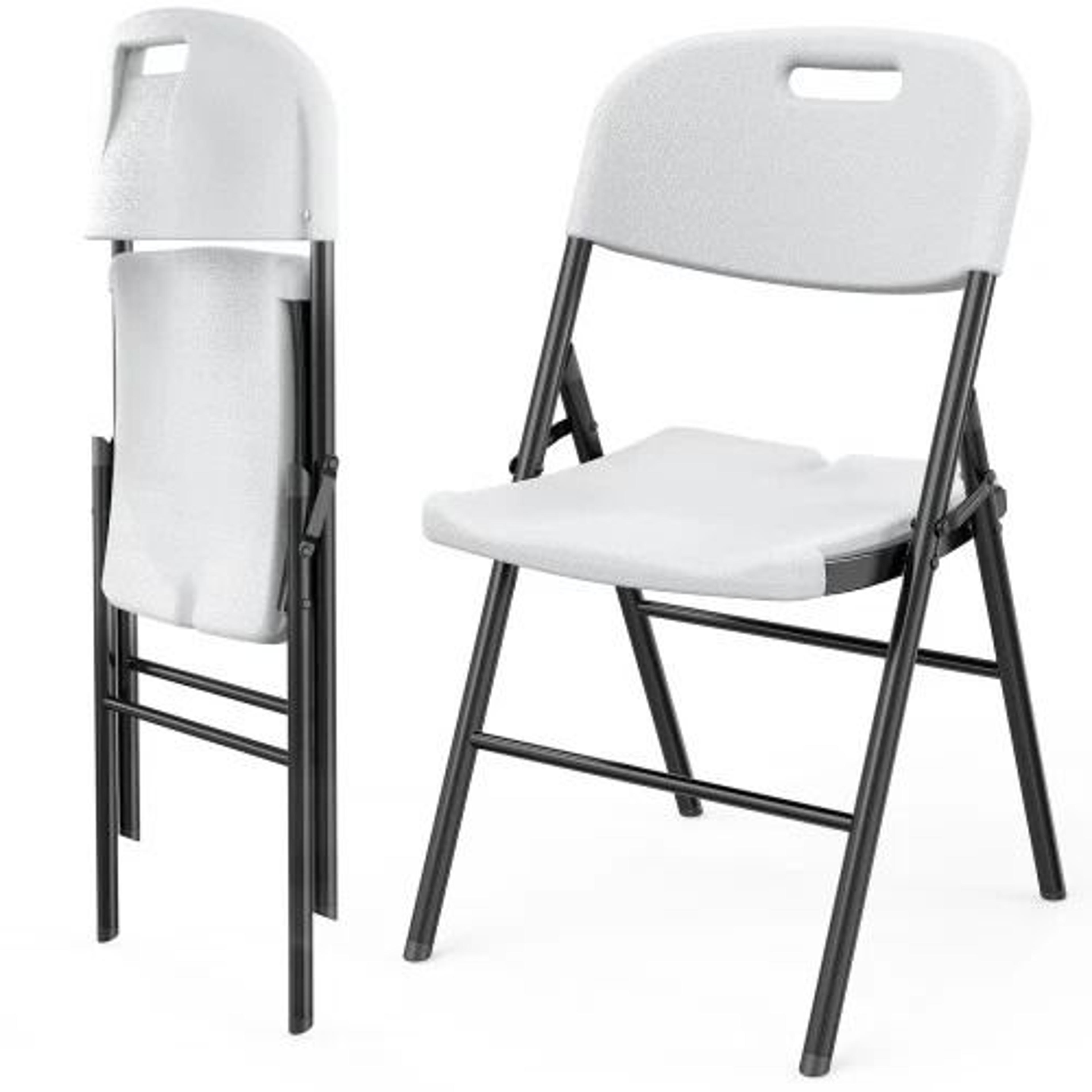 Commercial Plastic Folding Chairs Stackable Picnic Party Seats InOutdoor Portable Durable  Easy Sto 1