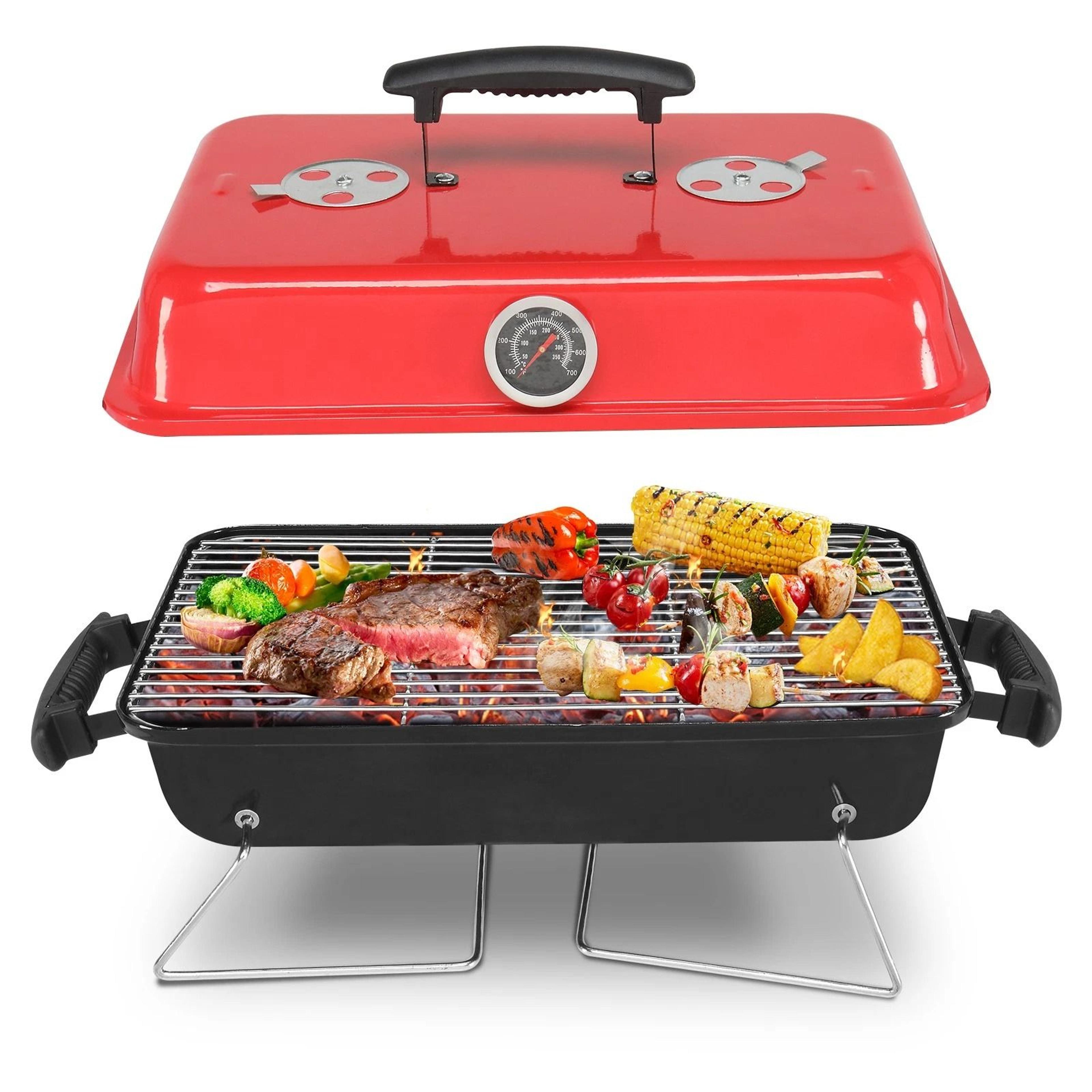 compact portable charcoal grill for outdoor adventures ideal for backyard, camping, and travel
