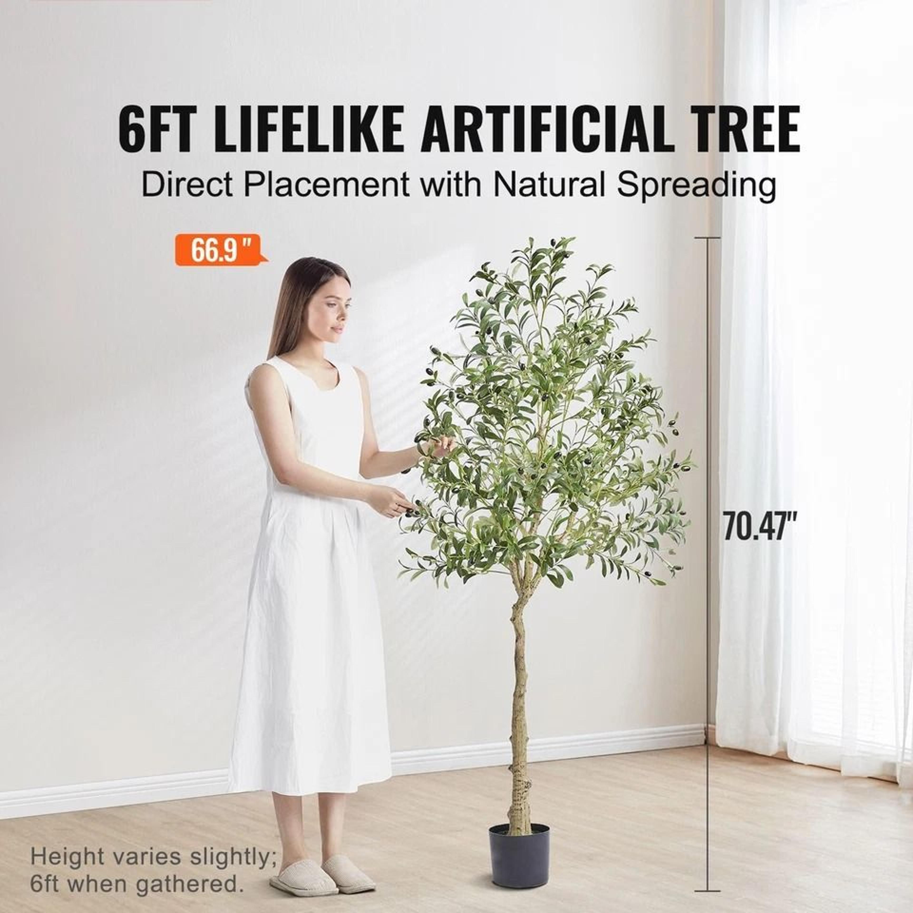 Artificial Olive Tree With Realistic Green Foliage Lifelike Faux Plant For Home  Office Decor 7