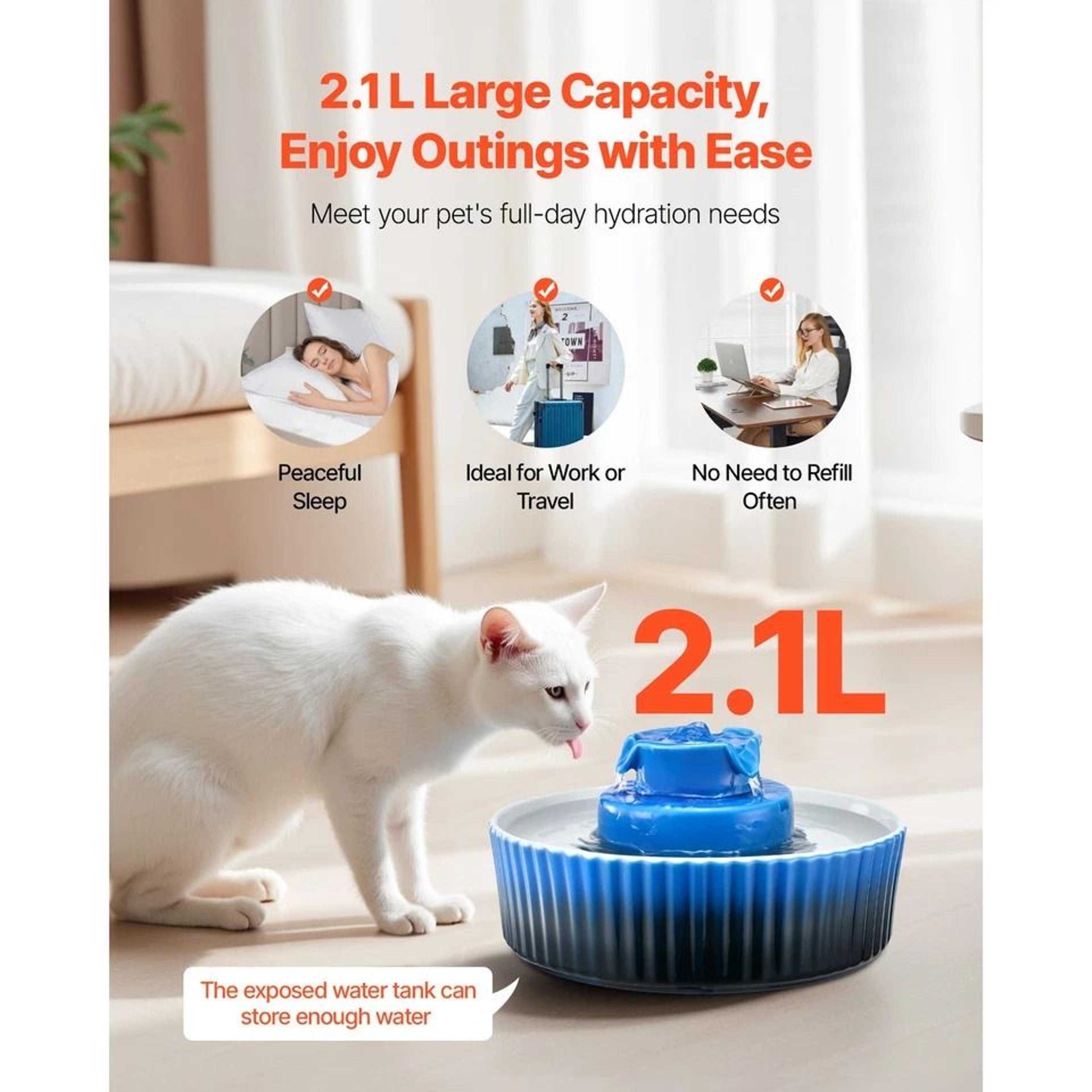 Ceramic Pet Water Fountain Cupcake Fountain For Cats  Dogs UltraQuiet Easy To Clean 1
