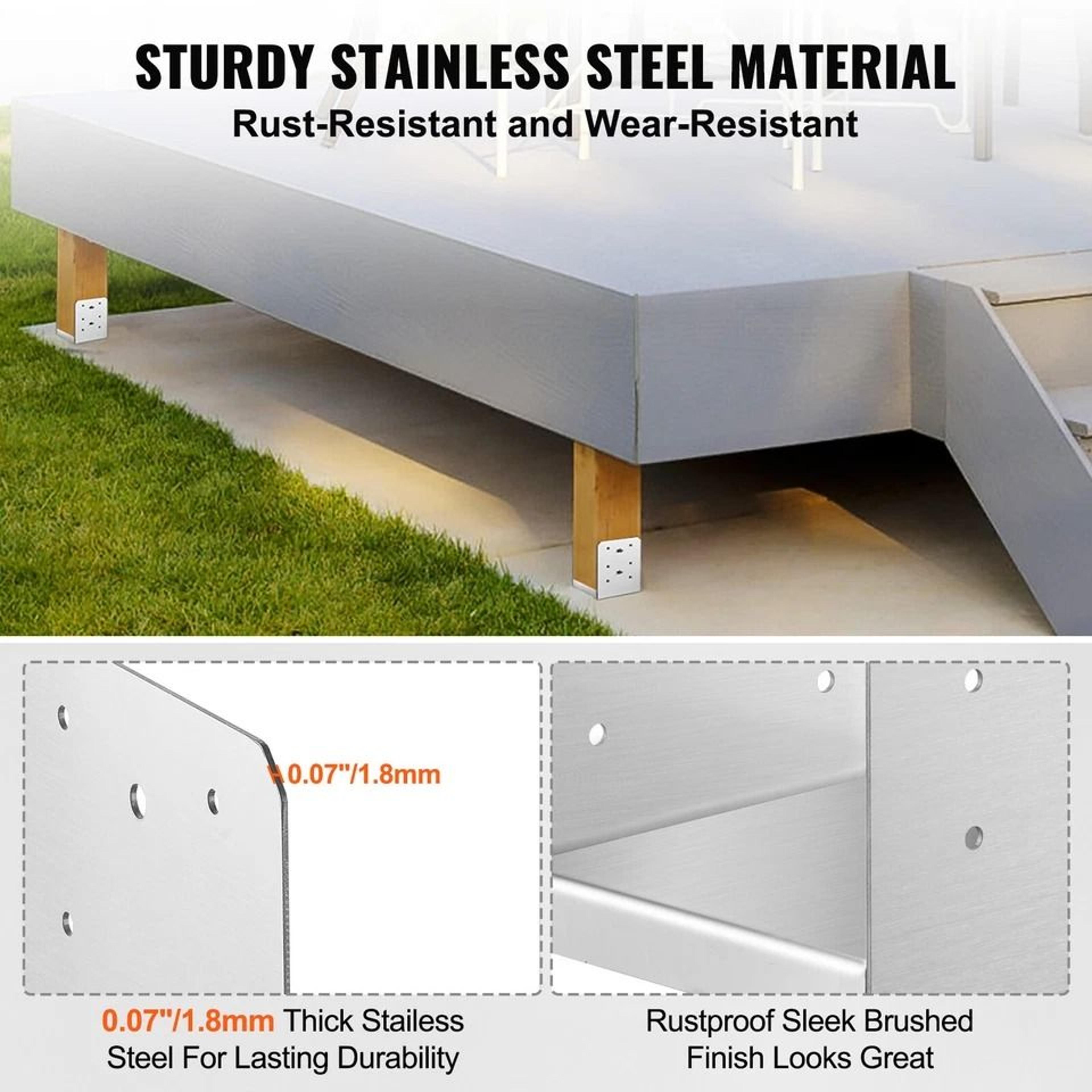 Adjustable 6x6 Concrete Deck Post Anchor Base Metal Bracket Heavy Duty Support For Decks  Railings 1