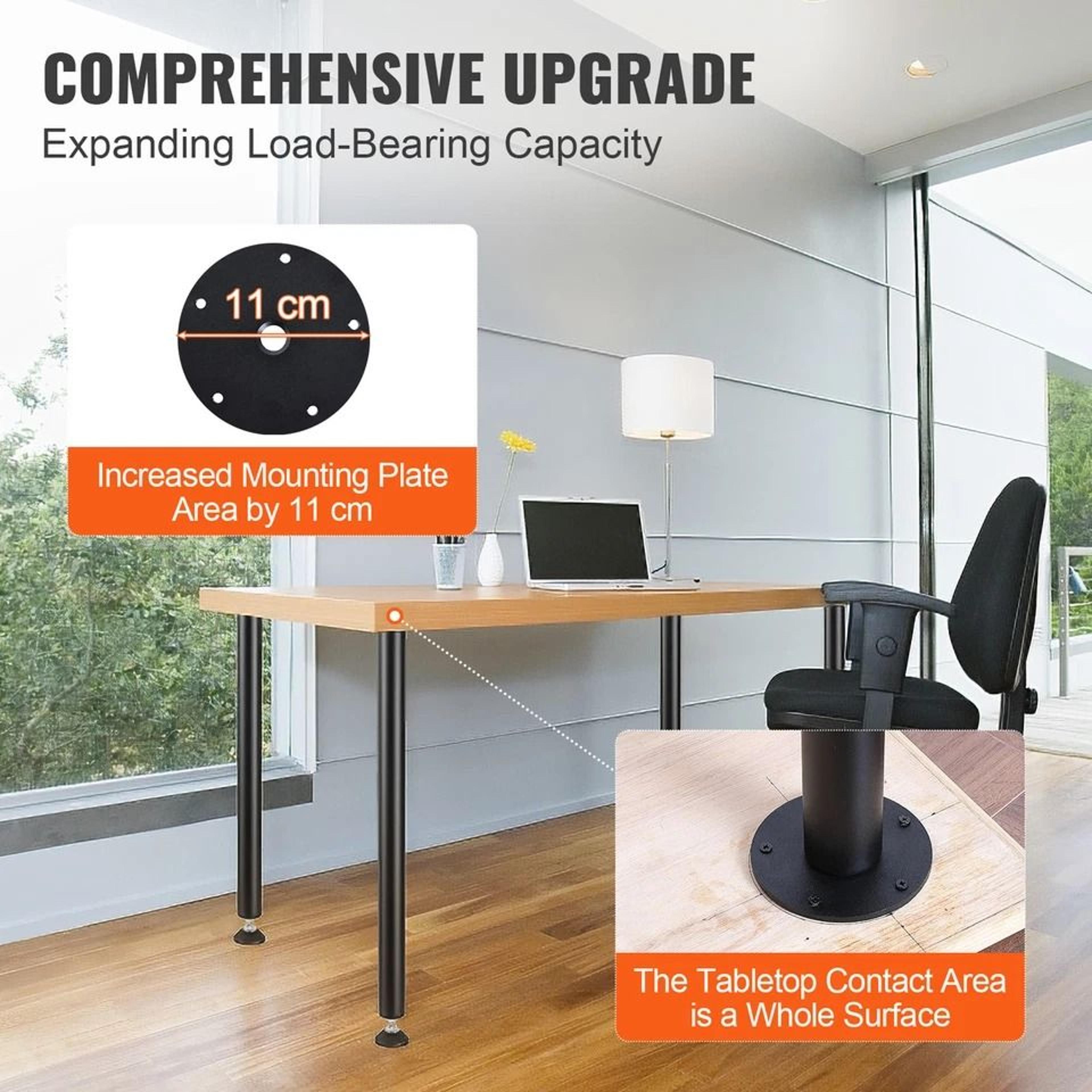 Steel Adjustable Desk Legs Set Of HeavyDuty Office Table Furniture Black 4