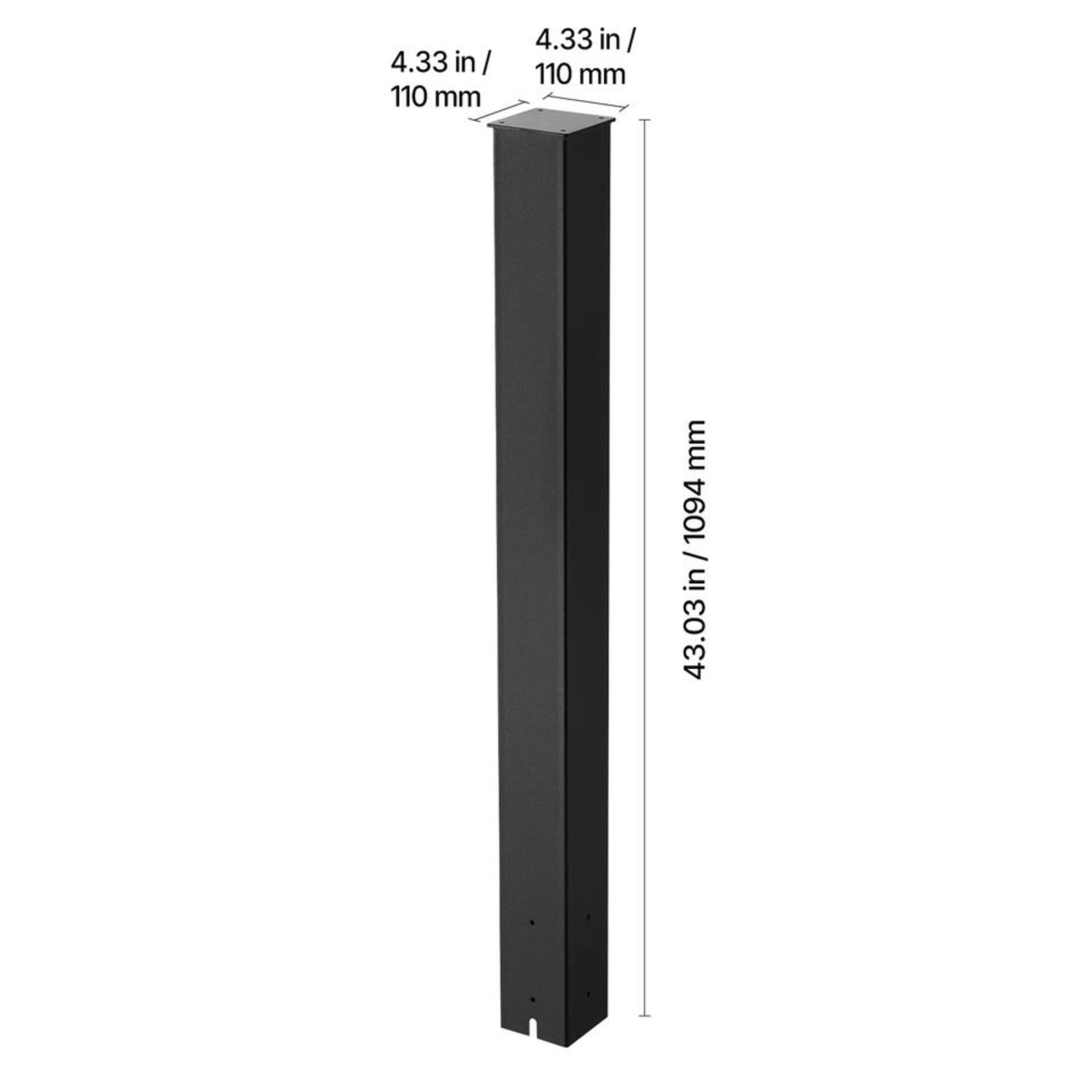 Durable Steel Mailbox Post Kit RustResistant Black Finish 6