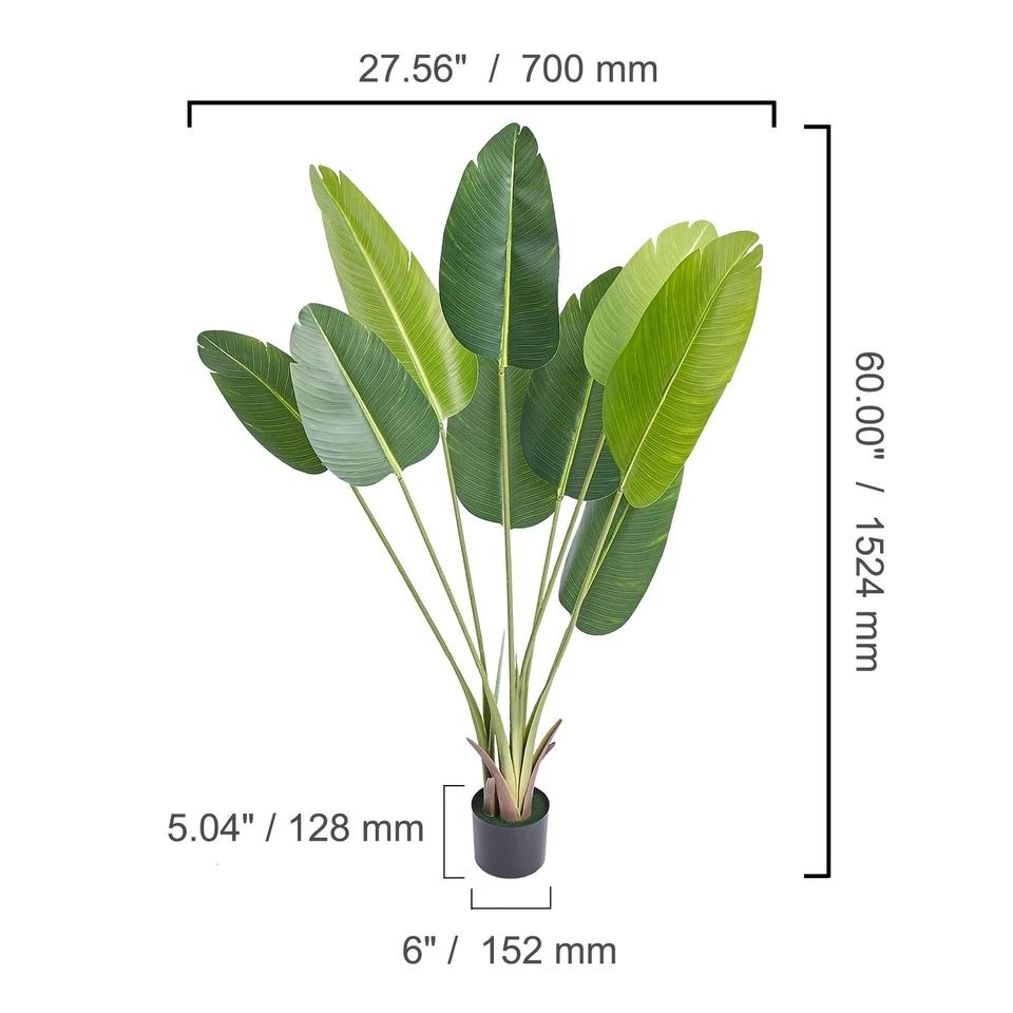 Artificial Birds Of Paradise Tree Realistic Faux Green Plant For Home  Office Decor 6