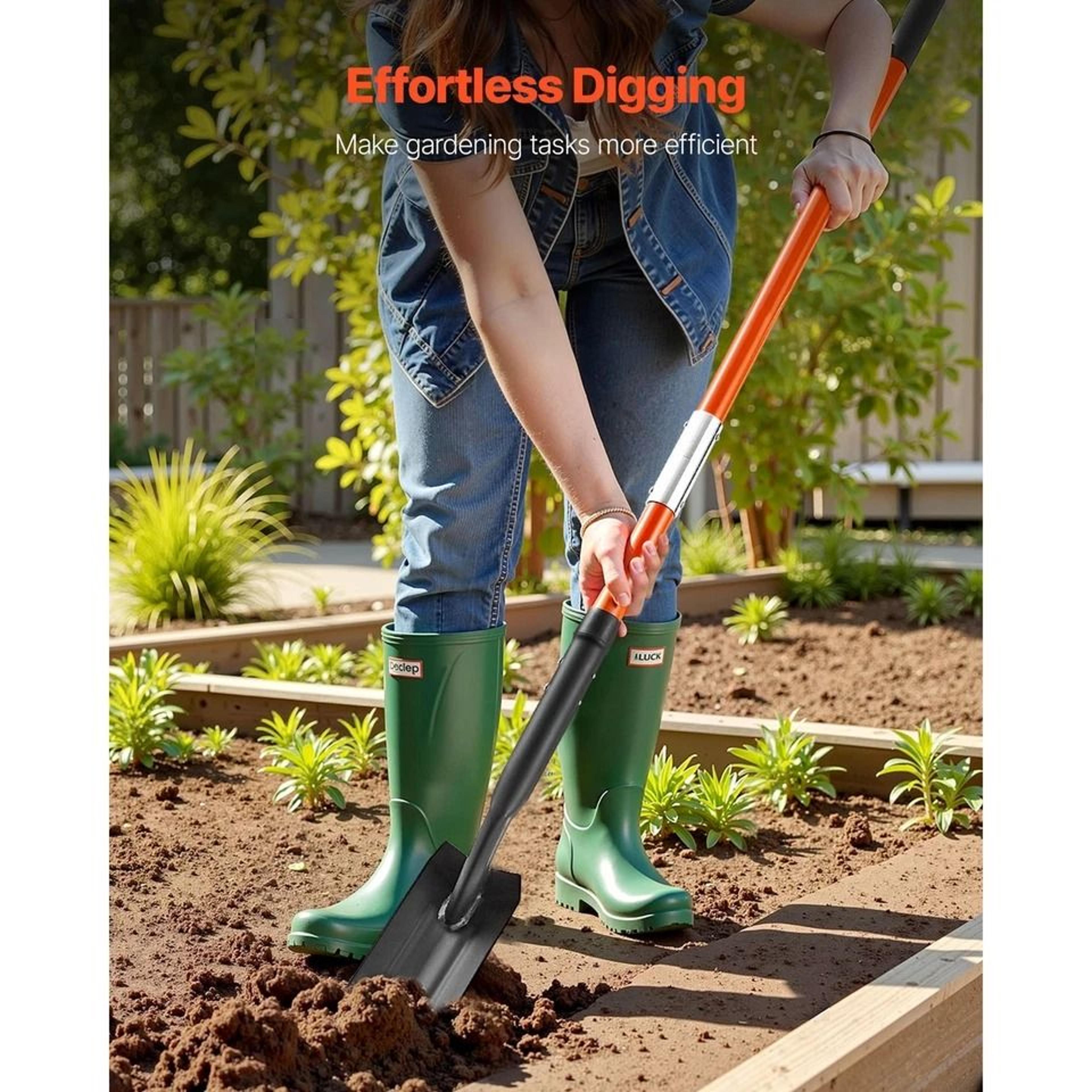 Trenching Shovel Fiberglass Handle Alloy Steel Blade For Efficient Digging 10