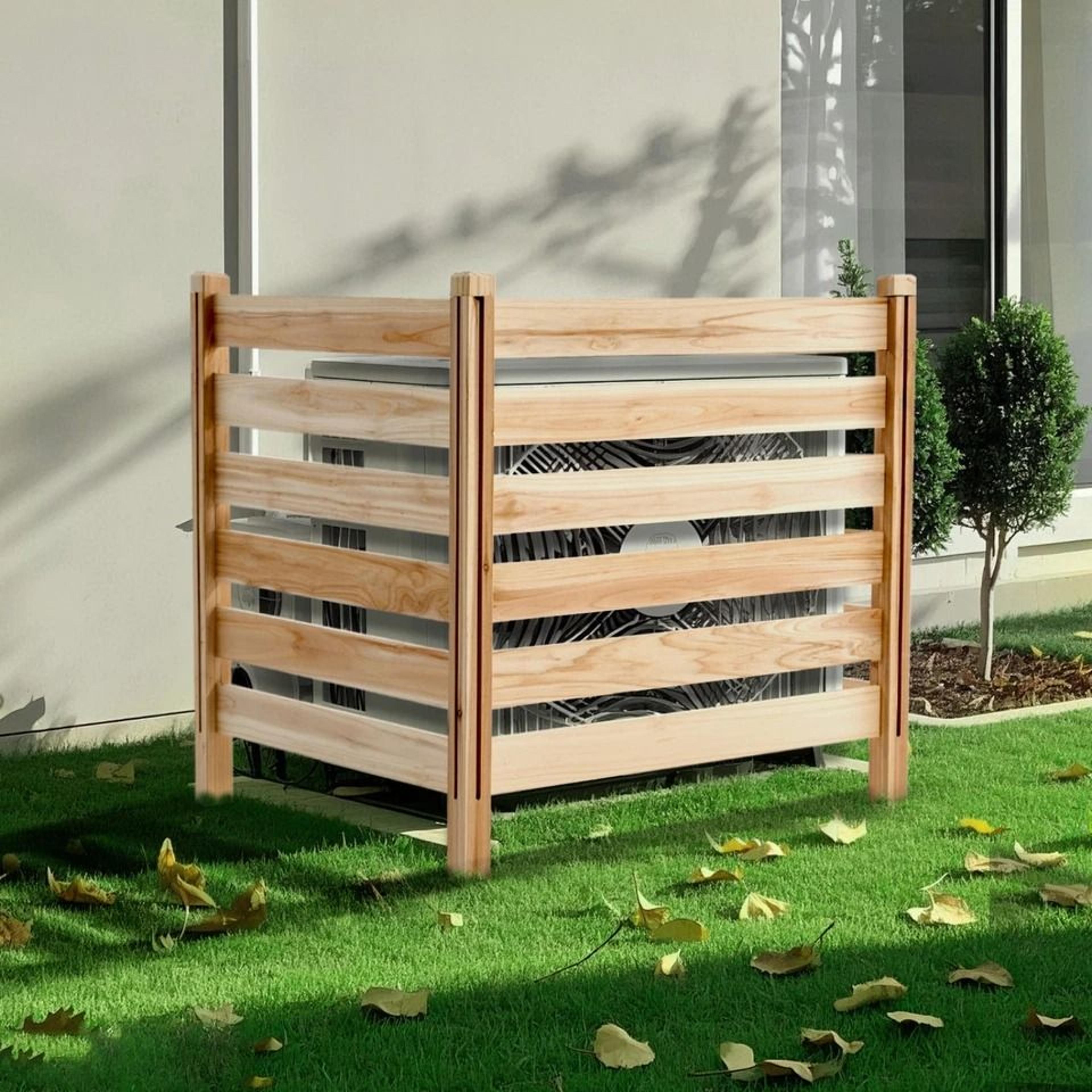 Wooden Privacy Fence For Air Conditioners Trash Bins  Outdoor Equipment Panel WeatherResistant 1