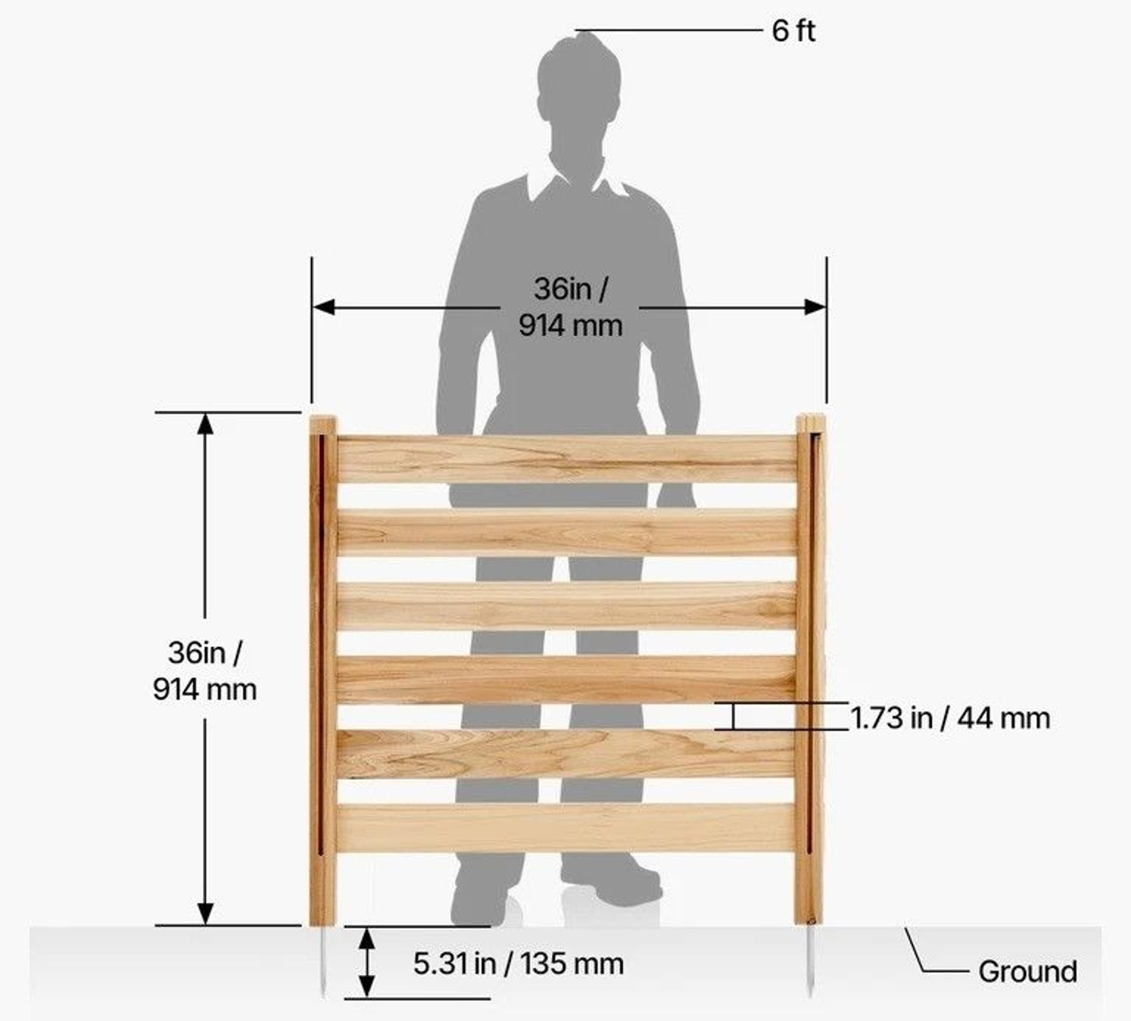 Wooden Privacy Fence For Air Conditioners Trash Bins  Outdoor Equipment Panel WeatherResistant 6