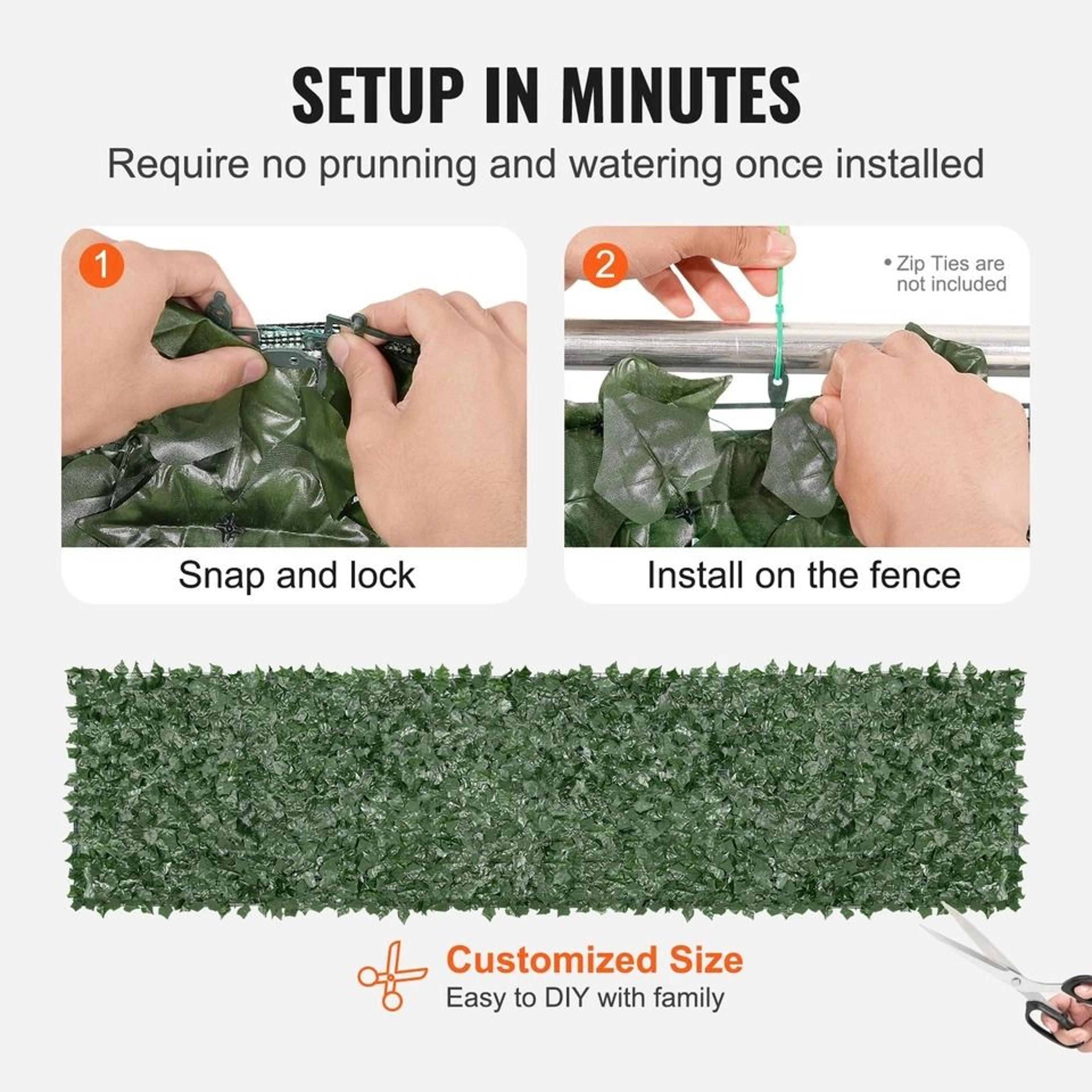 Premium Artificial Ivy Privacy Fence Screen Realistic Faux Ivy Fence Mesh Backing 4