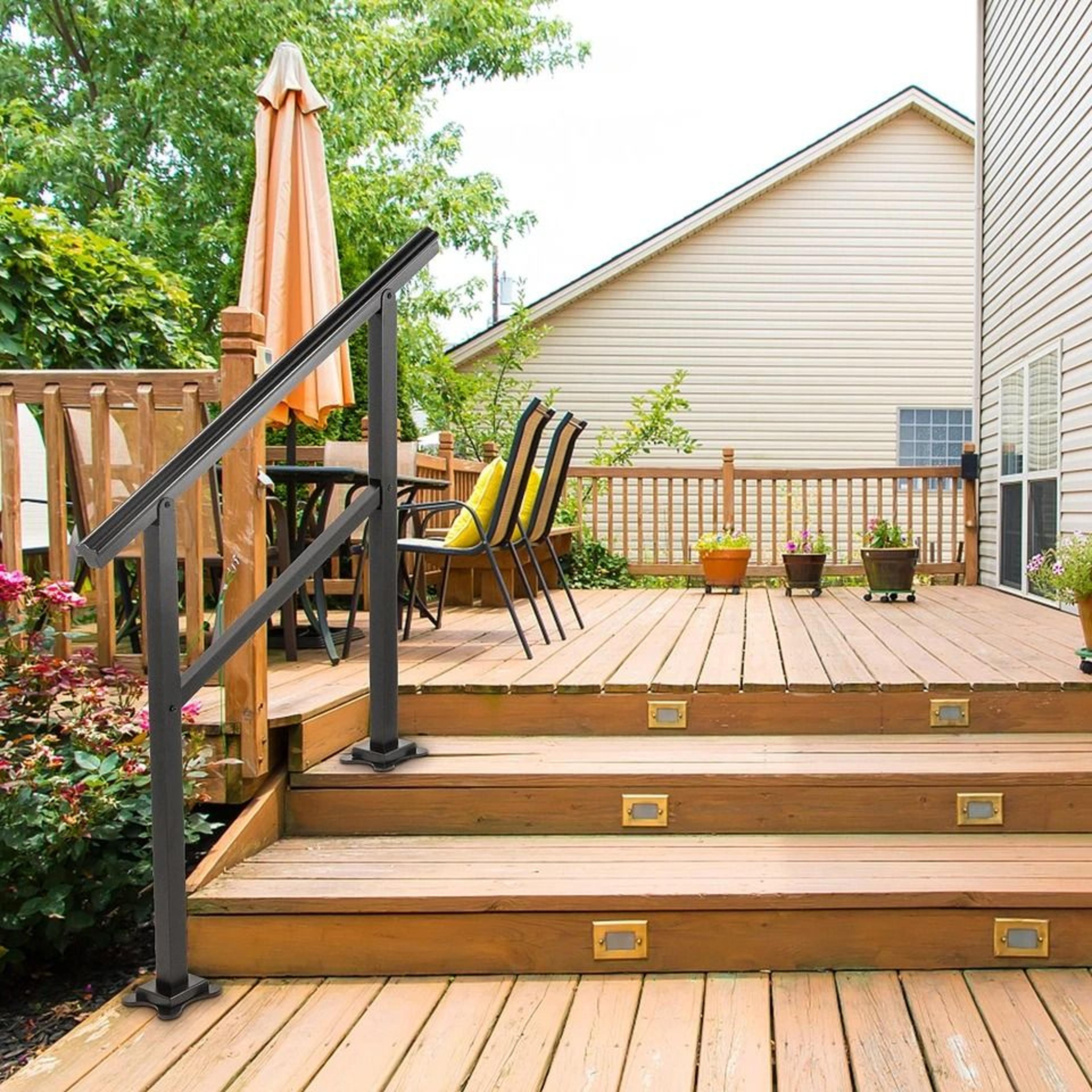durable aluminum outdoor steps handrail for steps