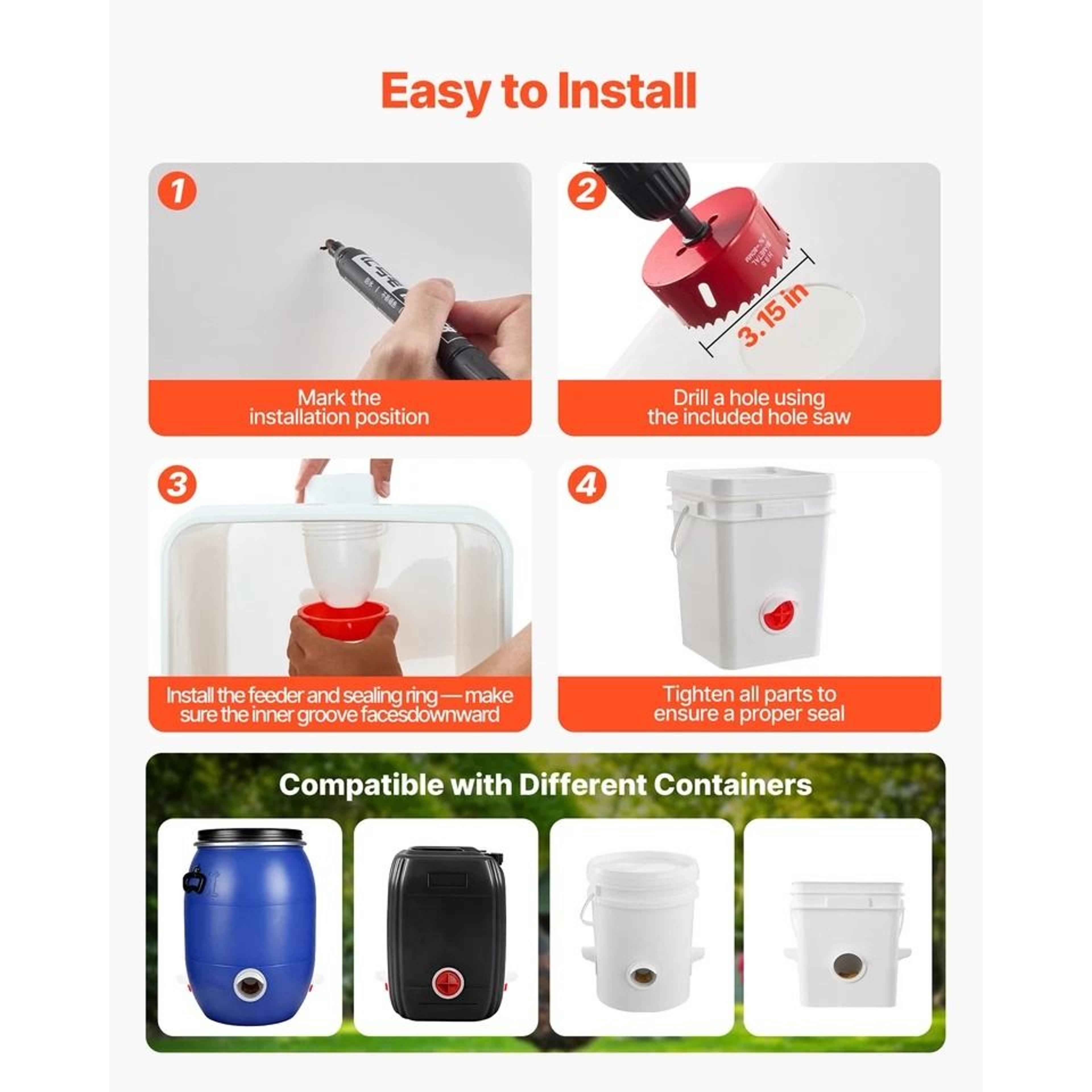 DIY Poultry Feeder With Rainproof Feed Ports For Automatic Feeding Ideal For Chicken Farms And Back 4