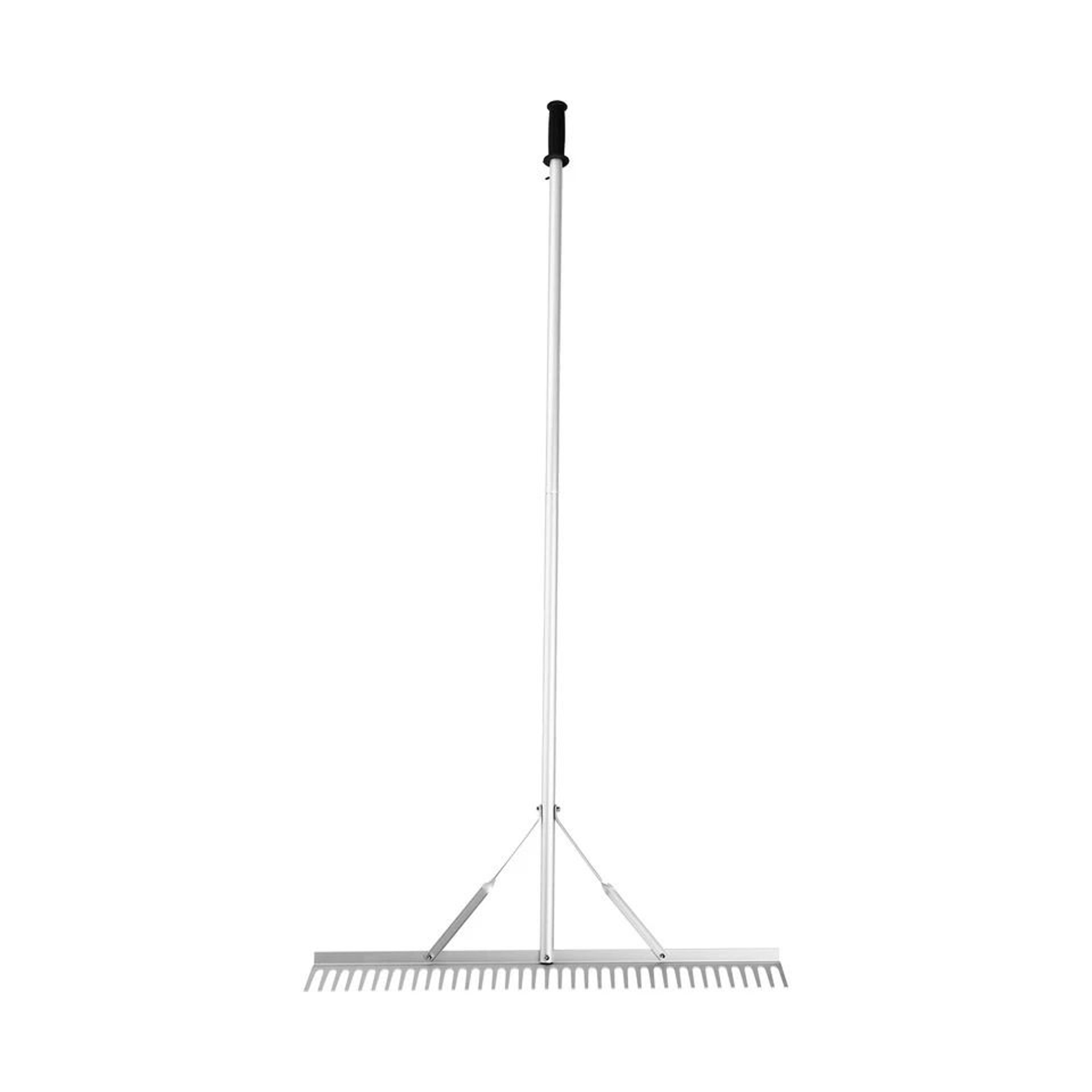 aluminum landscape rake with adjustable handle perfect for lawn and garden maintenance