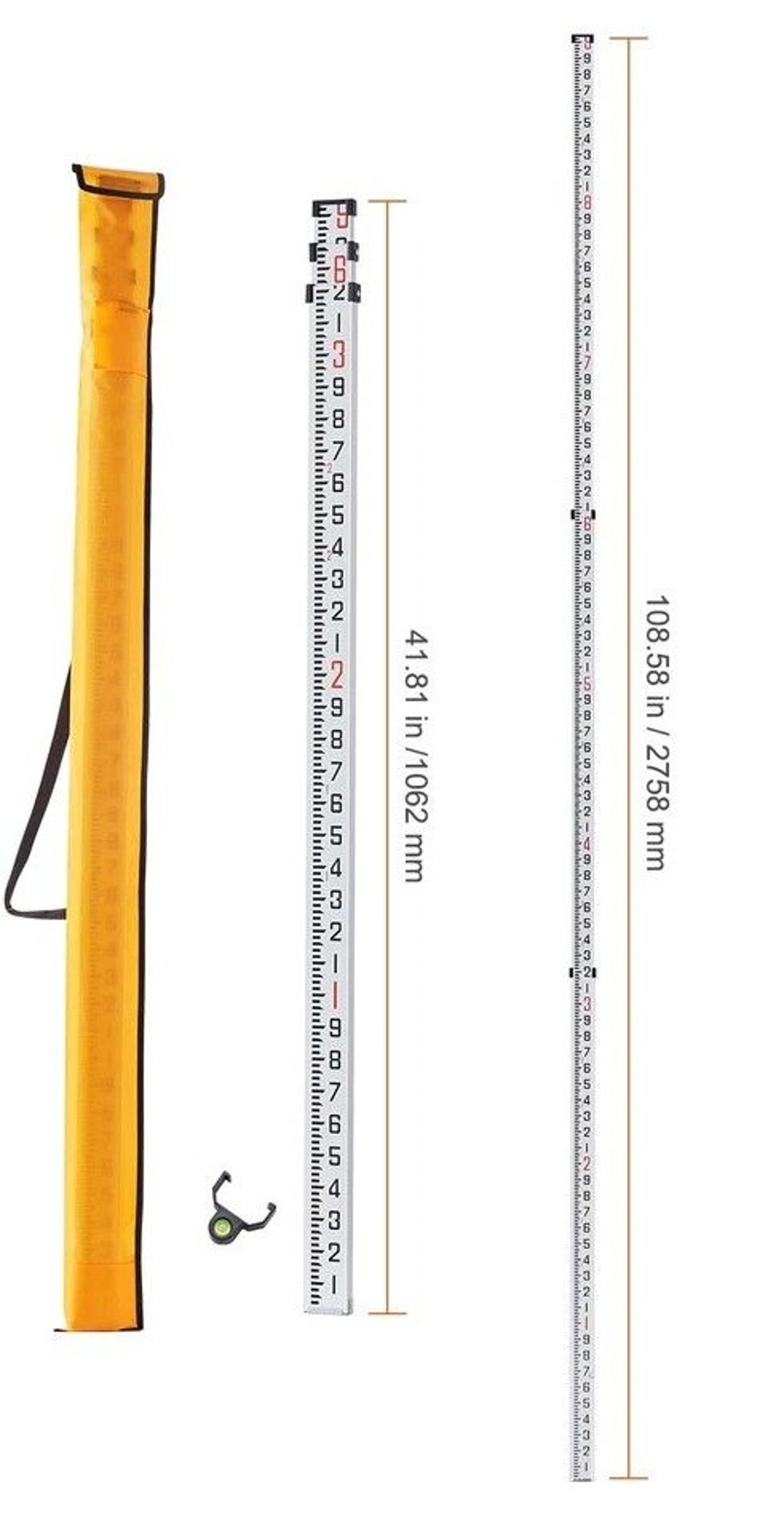 Professional Telescopic Aluminum Leveling Rod With Dual Side Precision Scale 3
