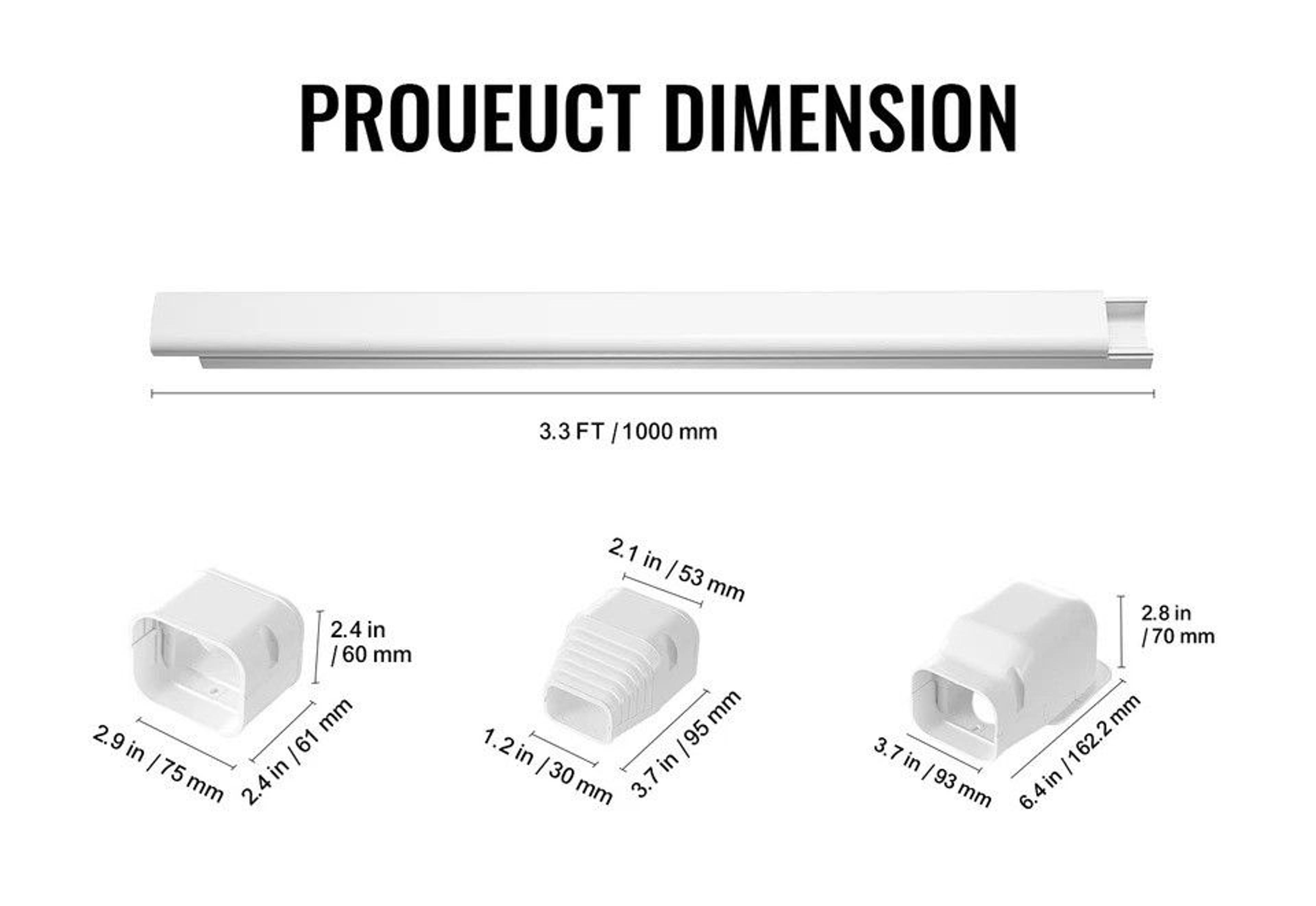 Line Set Cover Kit For Mini SplitCentral Air Conditioner PVC Durable  Protective 3