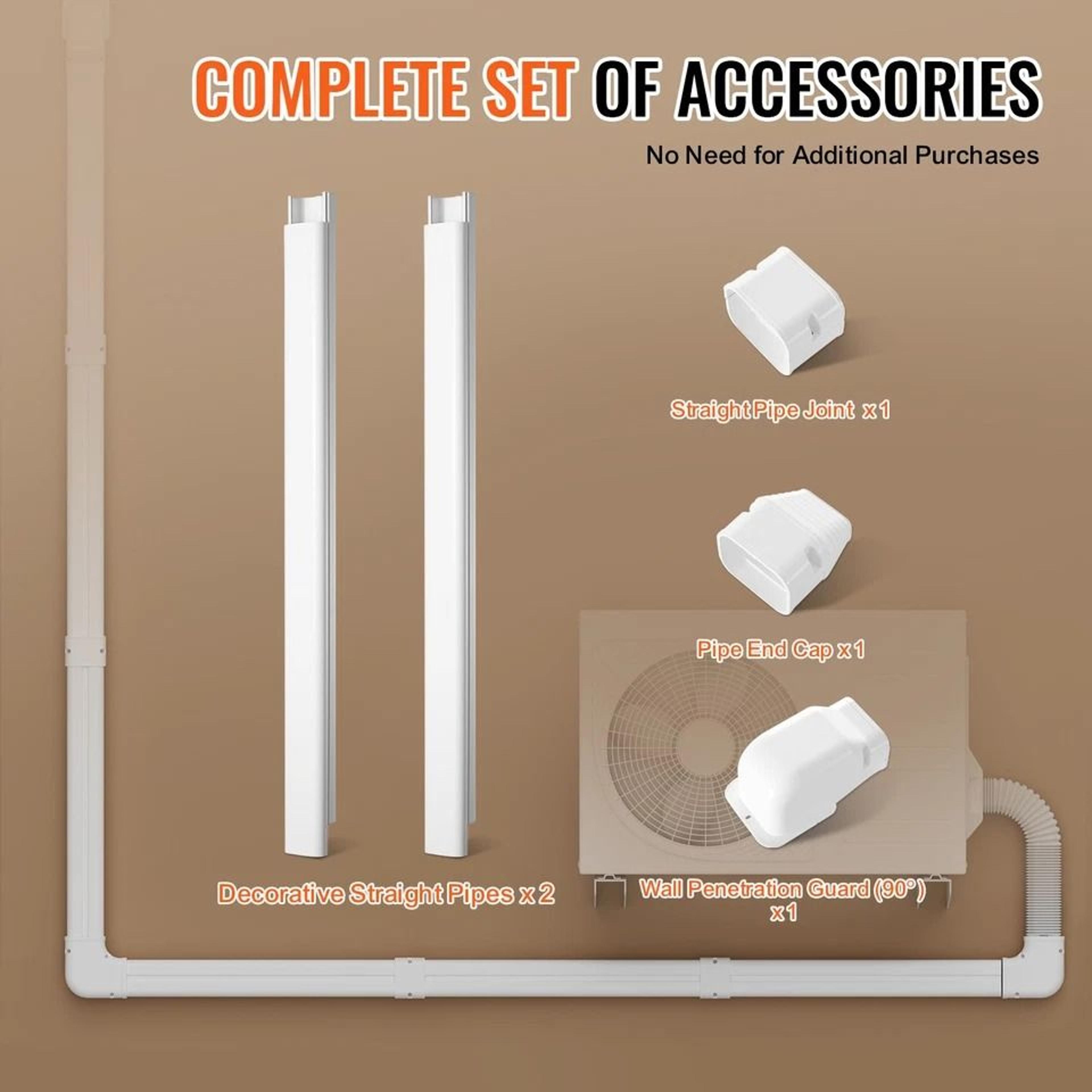 Line Set Cover Kit For Mini SplitCentral Air Conditioner PVC Durable  Protective 4