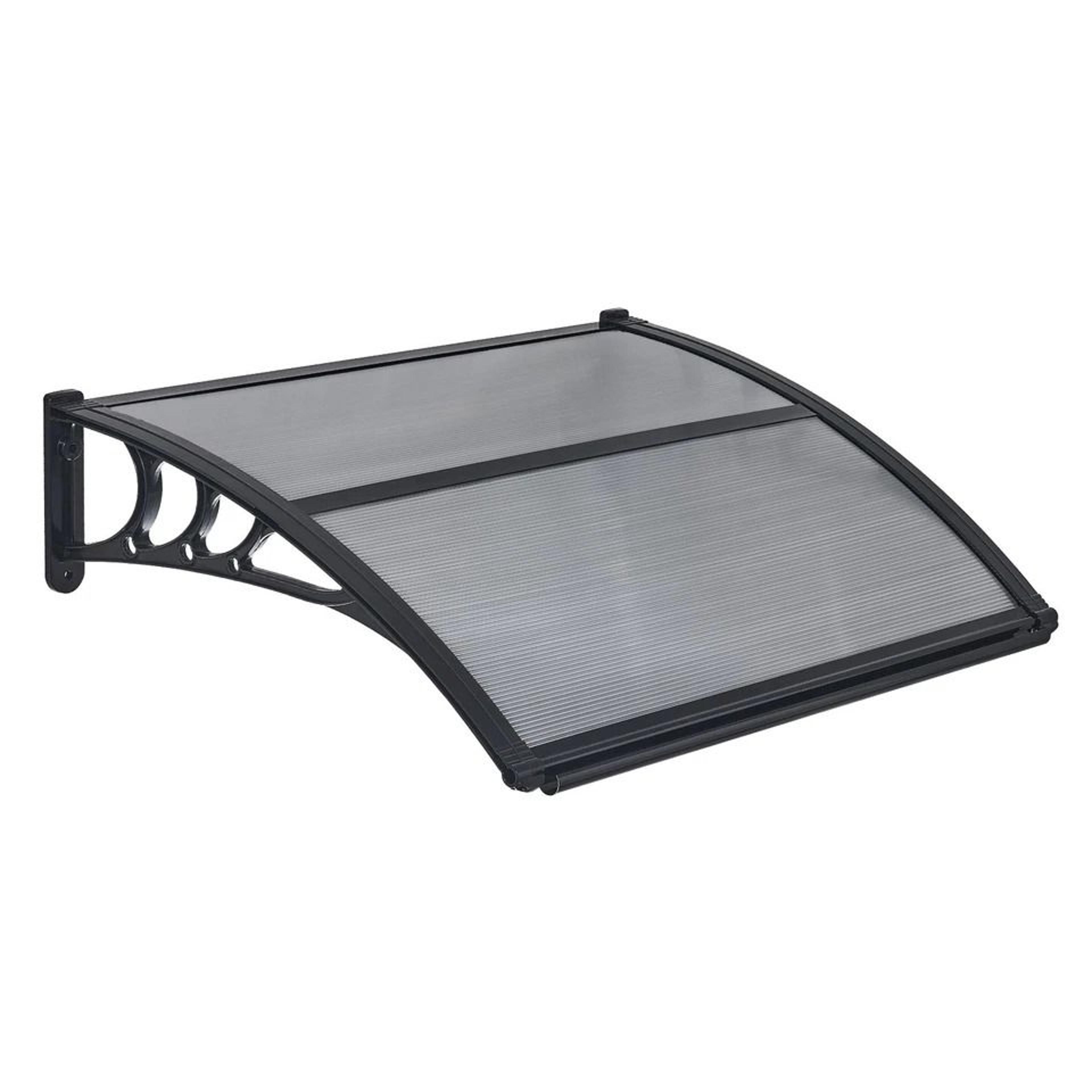 outdoor door awning with abs bracket and drainage system weatherproof protection for home entryways