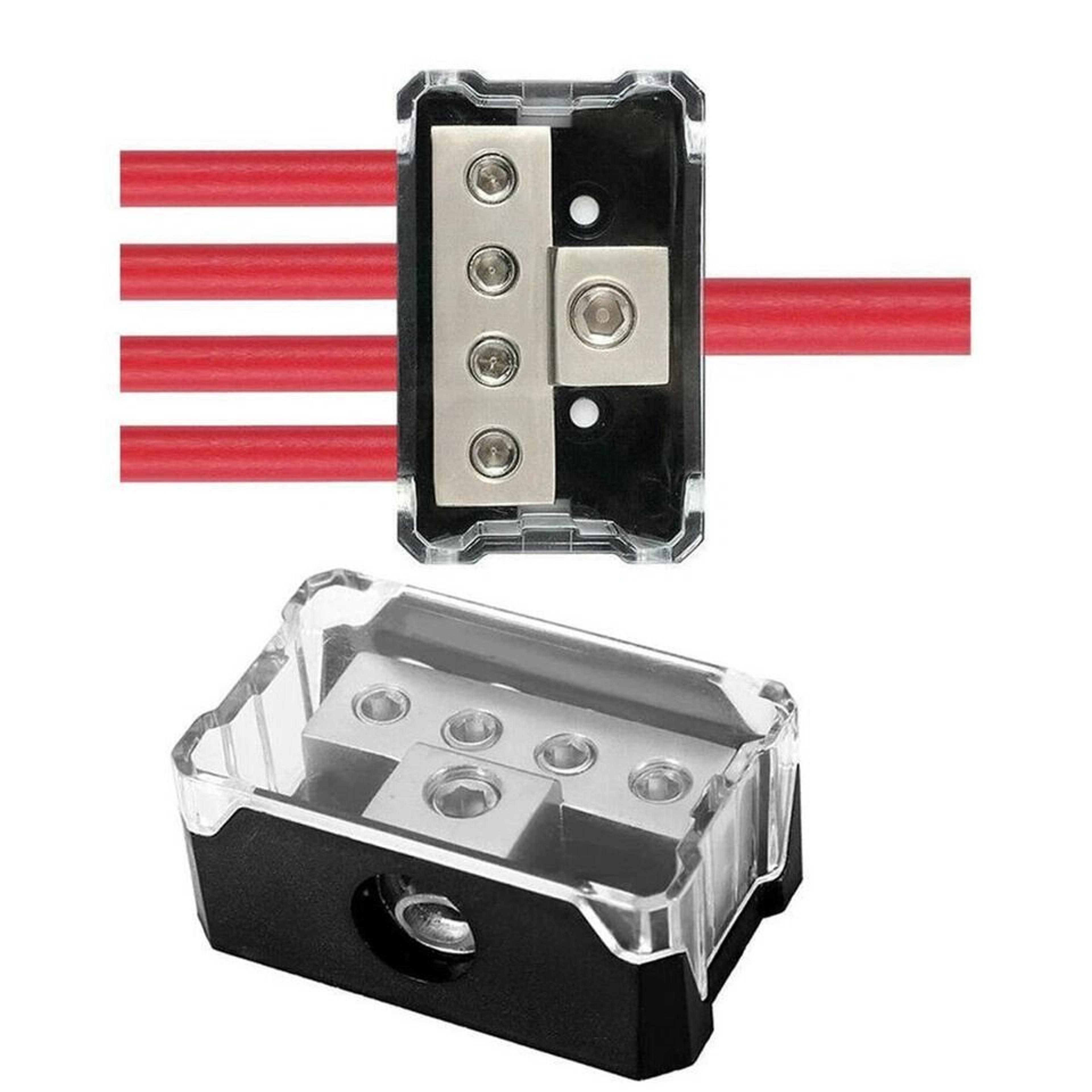 power ground amp distribution block gauge input, gauge output, durable for automotive audio systems