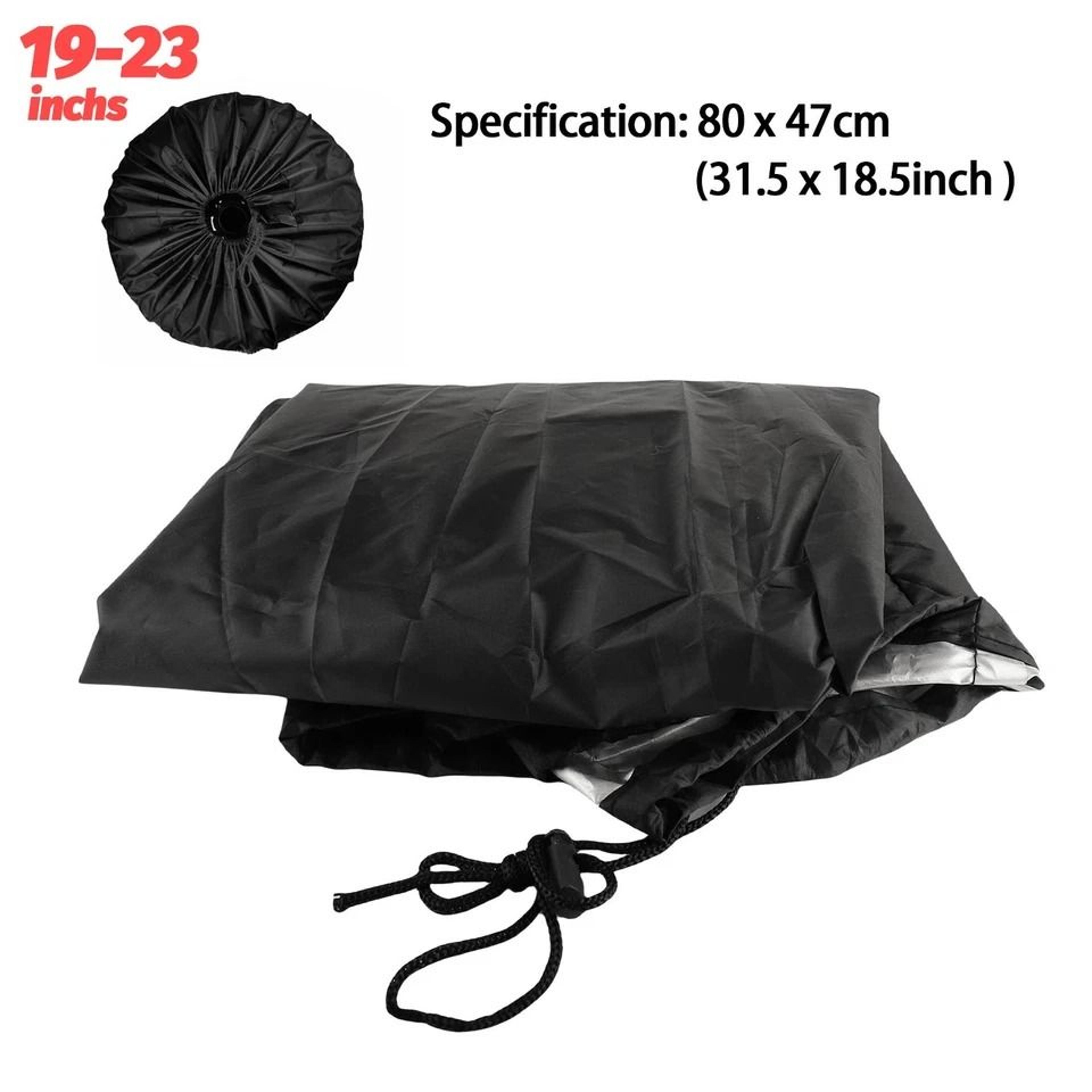 Durable Black DIY Spare Tire Cover For Trailer Wheels Protects Against Sun  Rain 6
