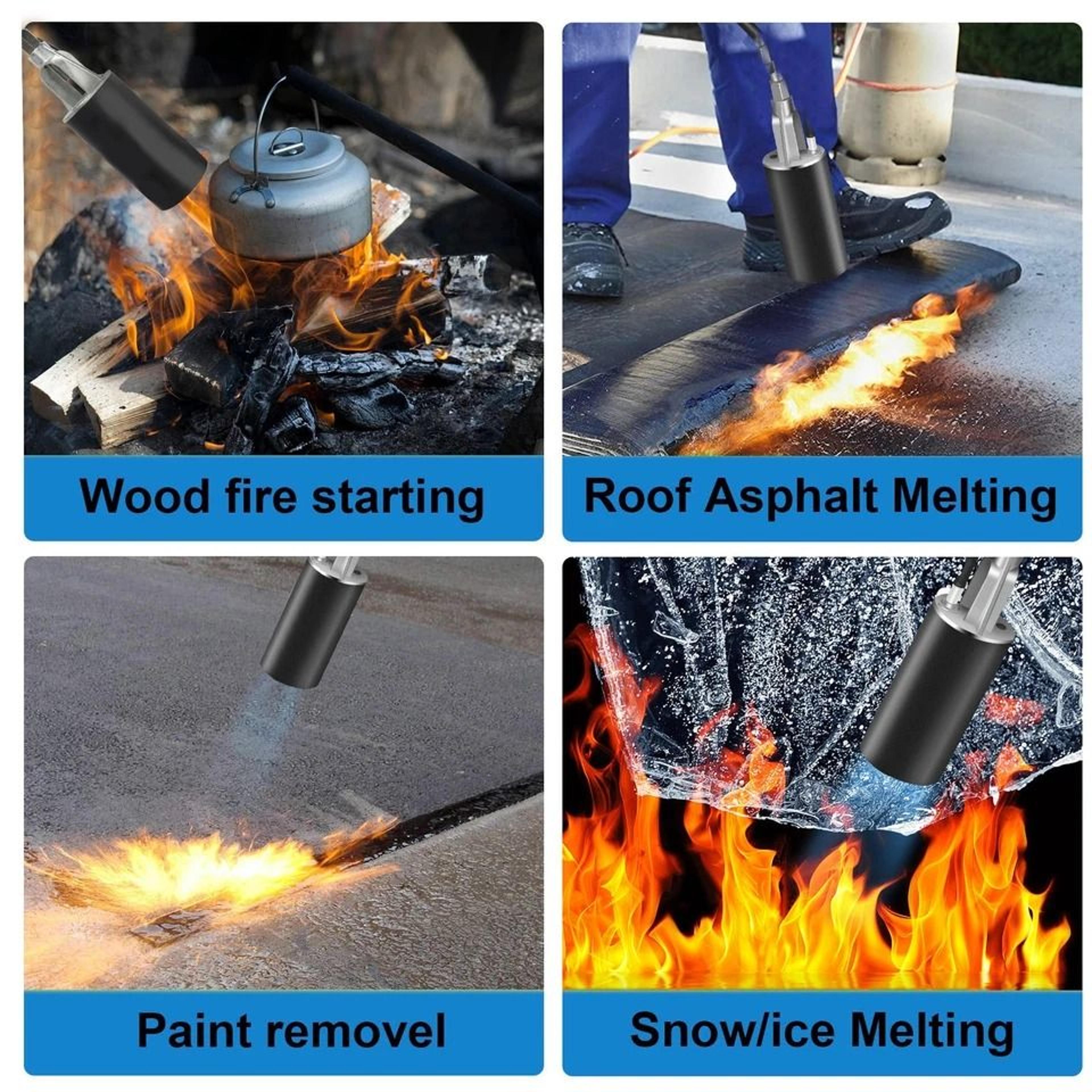 Portable Propane Torch Weed Burner HighTemperature Ice  Snow Melter Outdoor Flame Thrower With Hose 7