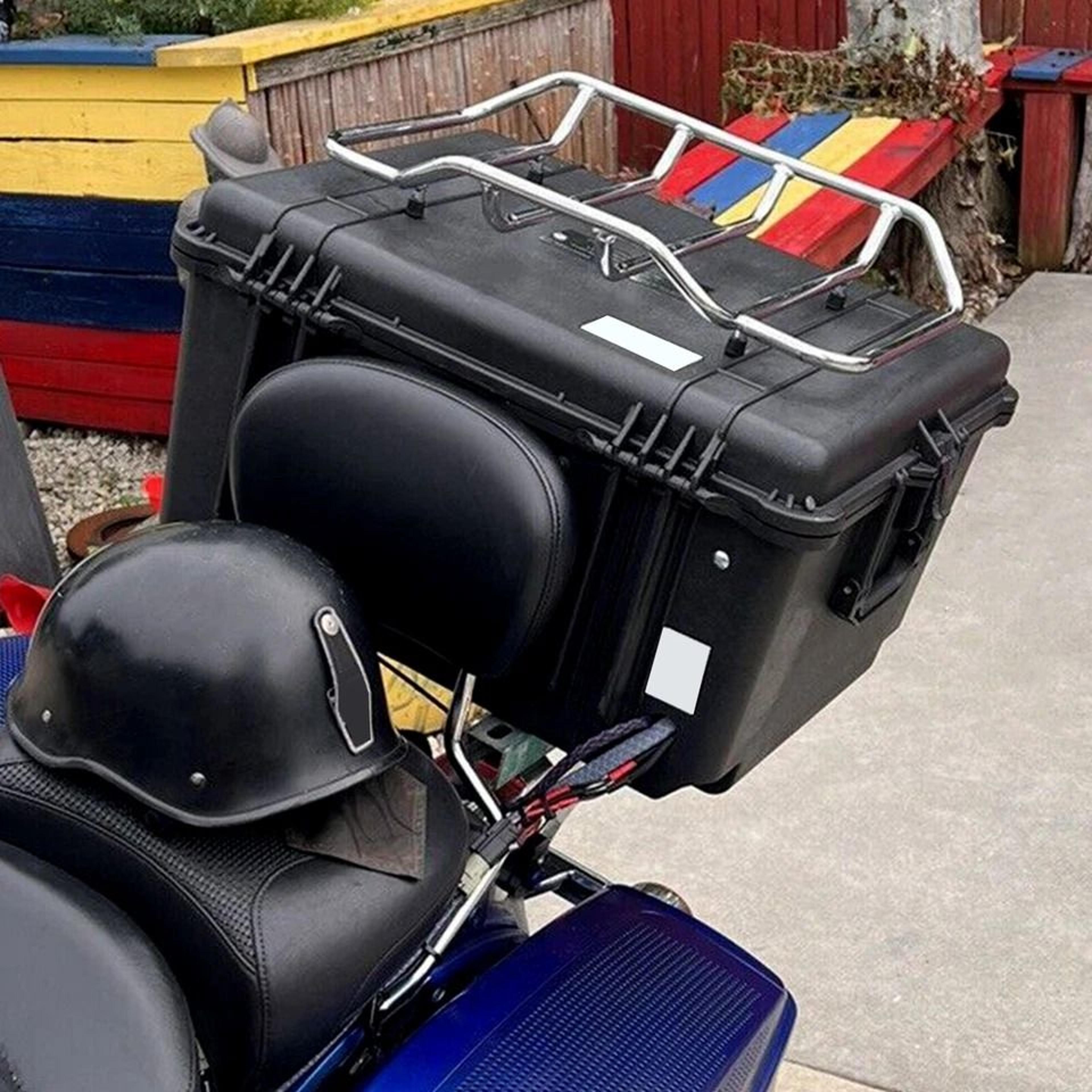 Chrome Tour Luggage Rack For Harley Road King  Street Glide Heavy Duty Top Rack 6