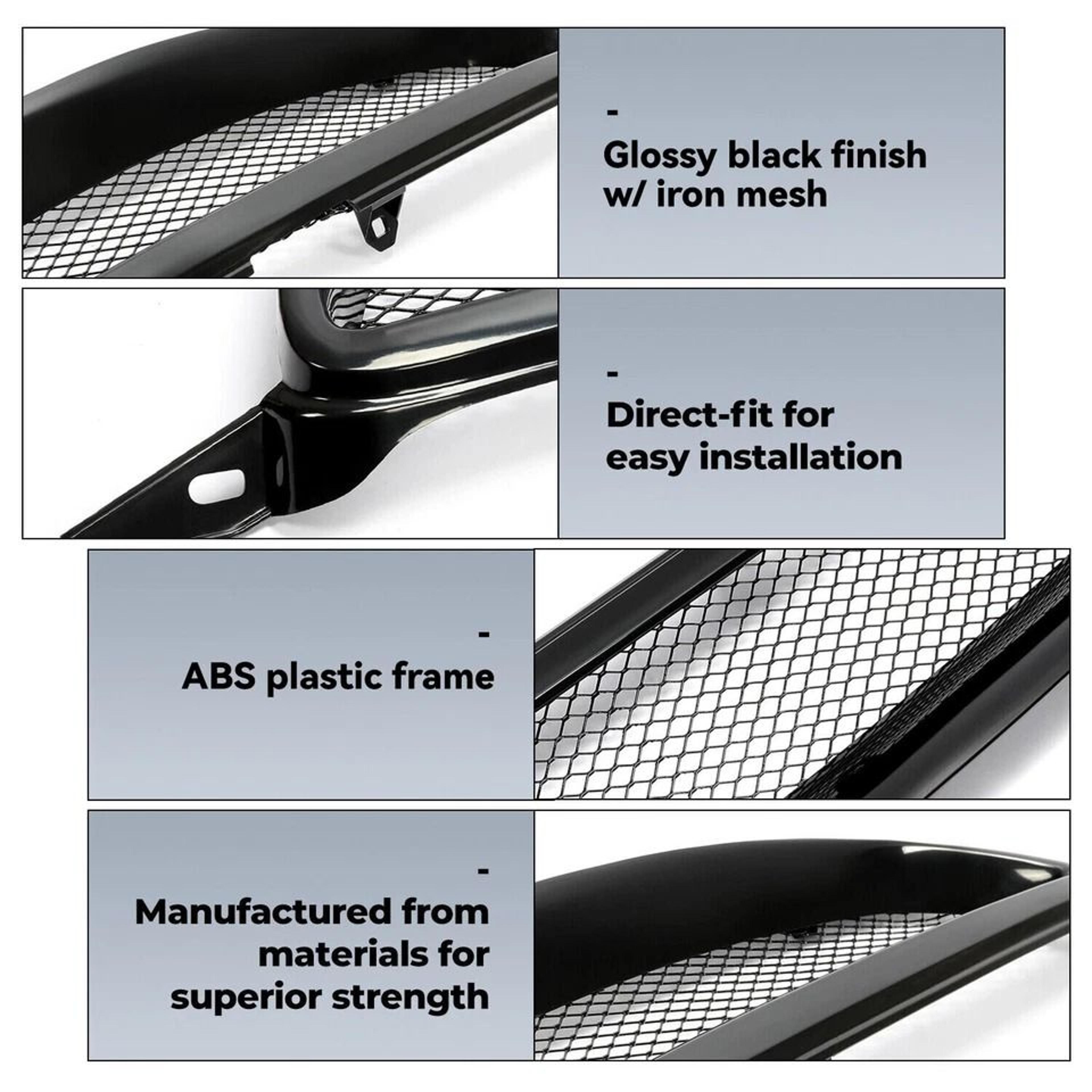 Glossy Black Metal Mesh Front Hood Grill For Toyota Corolla 3