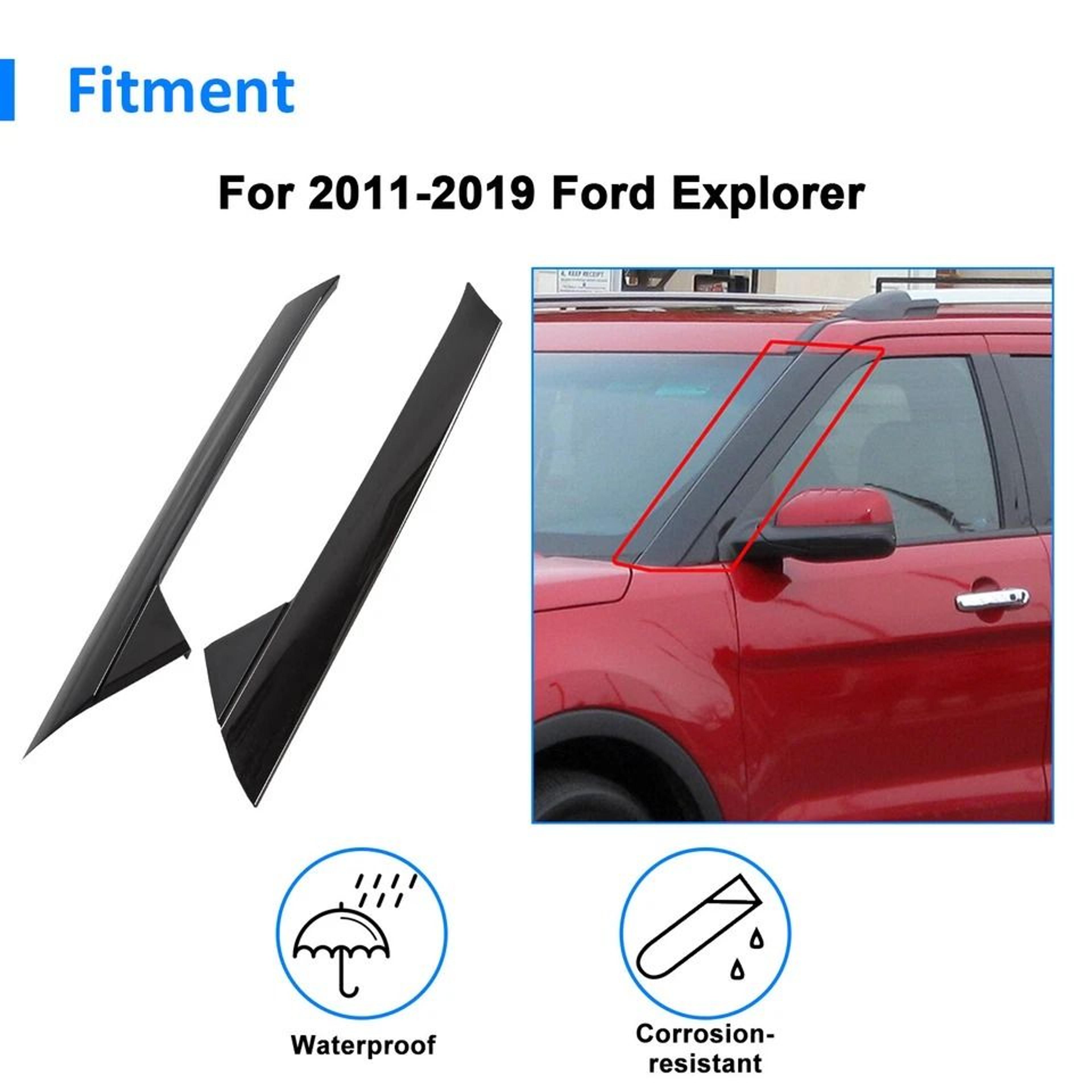 Gloss Black Windshield Trim Pillar Molding For Explorer 10