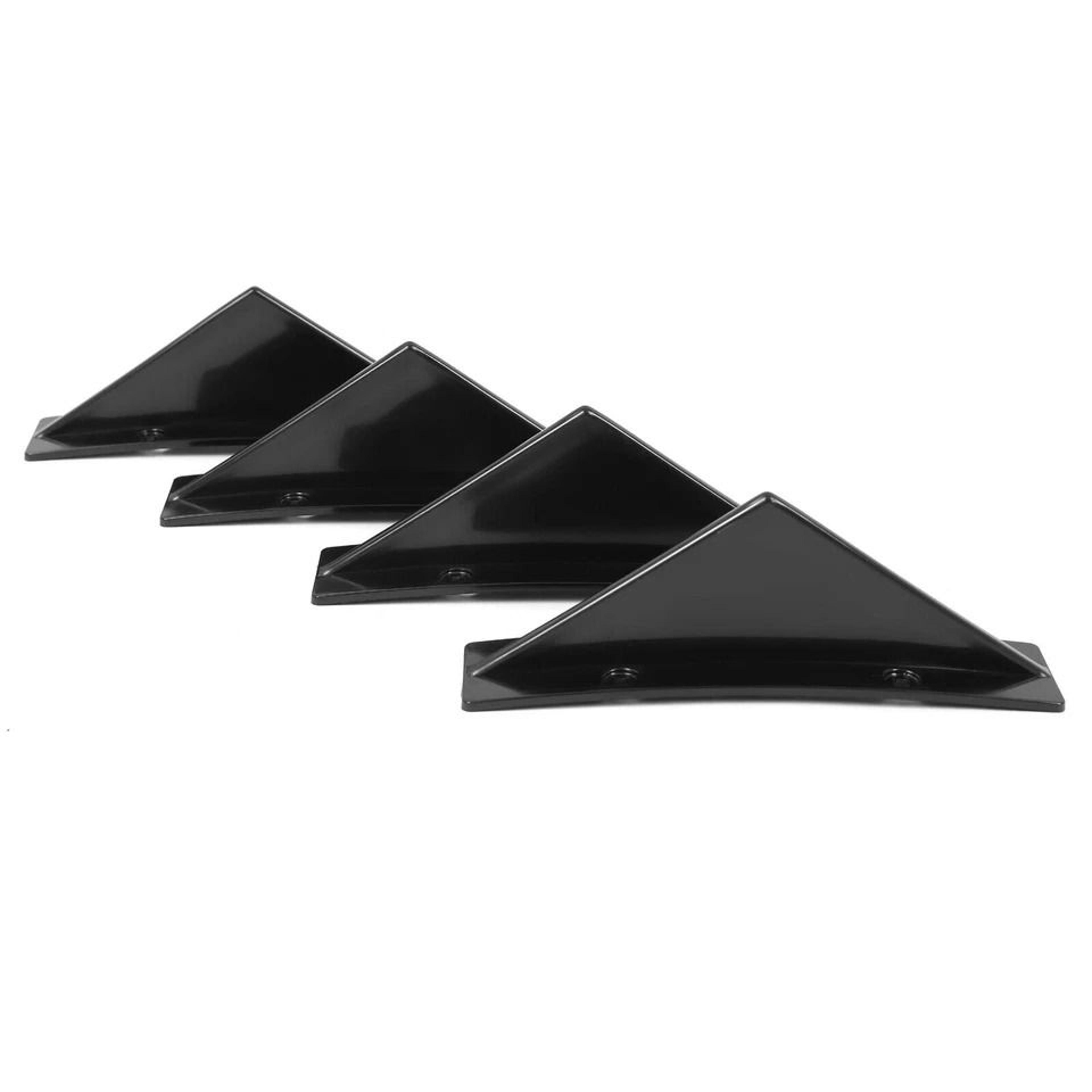 universal rear bumper diffuser shark fin spoiler lip splitter glossy black enhance car aerodynamics and style