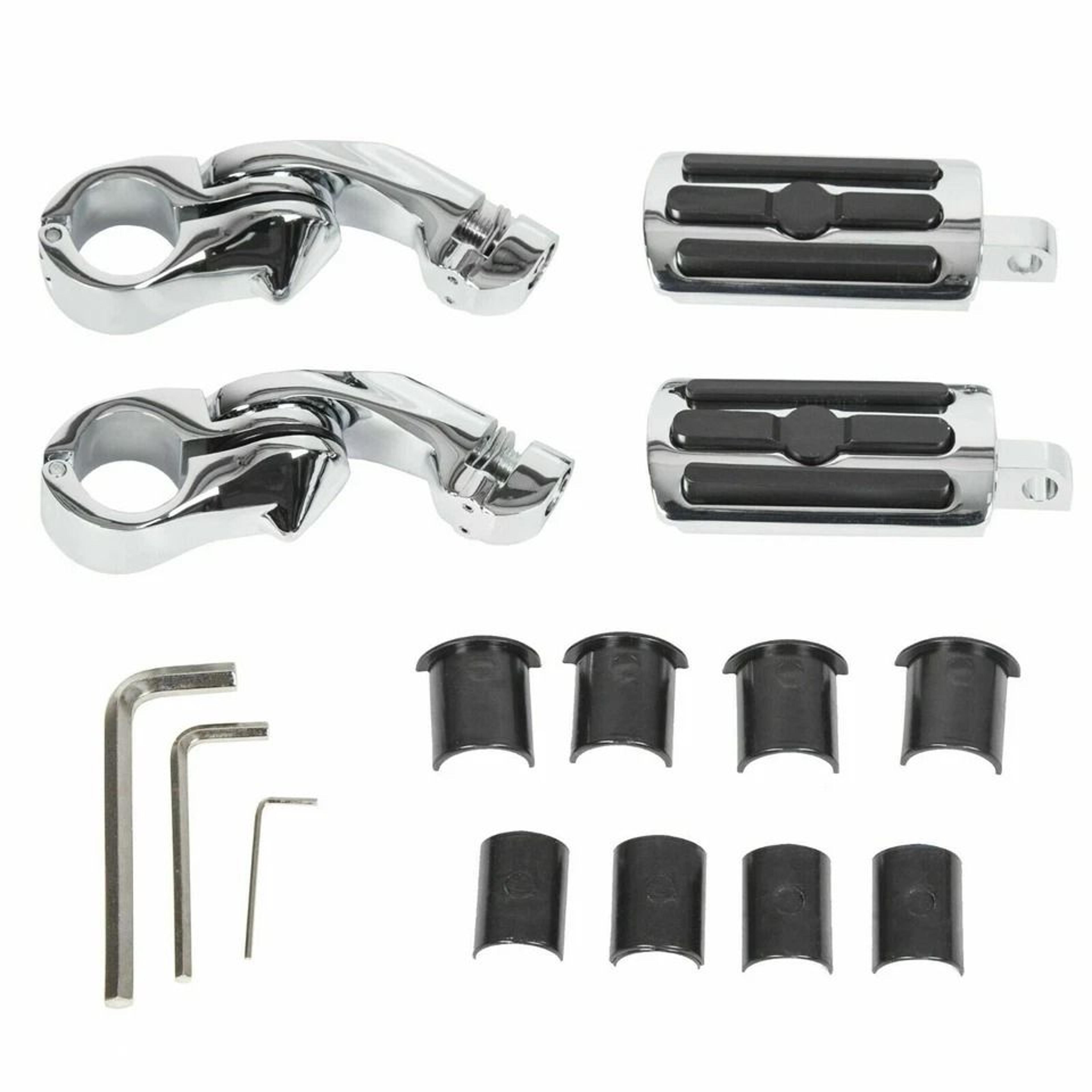 Harley Highway Foot Pegs Engine Guard Adjustable Crash Bar Footrests 9